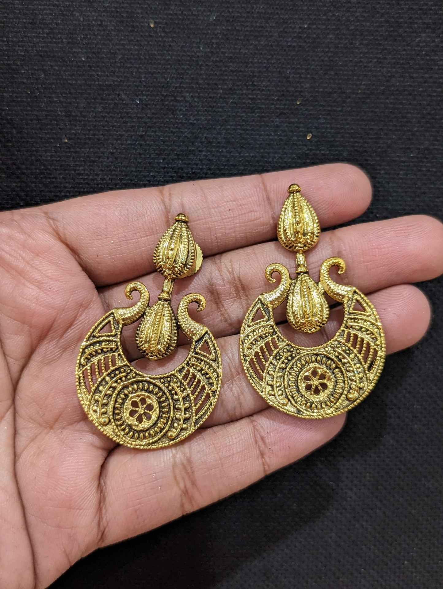 Cotton dori thread Necklace with Chandbali Charm Jewelry Set