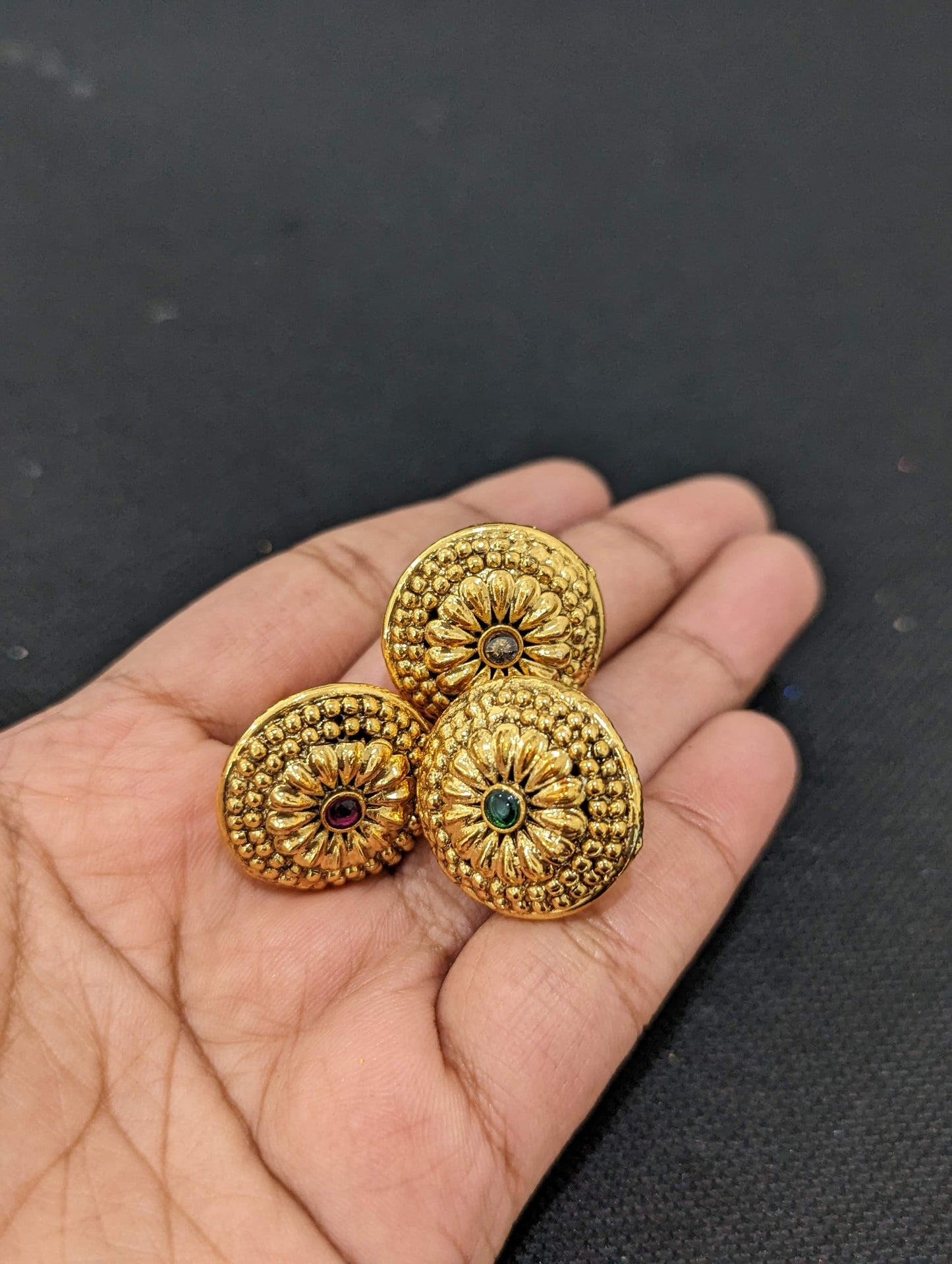 Polki stone Traditional bore maang tikka - Design 2