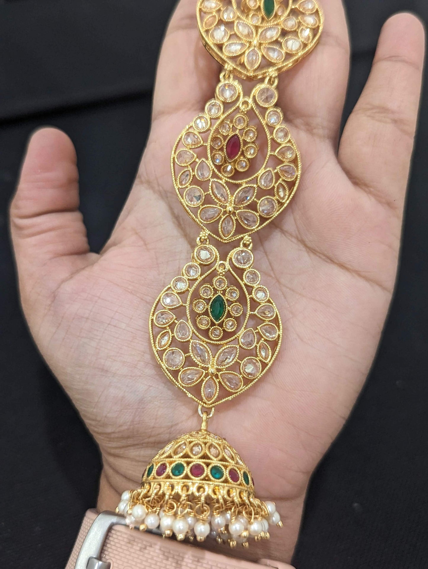 Polki stone Hair Accessory for plaits