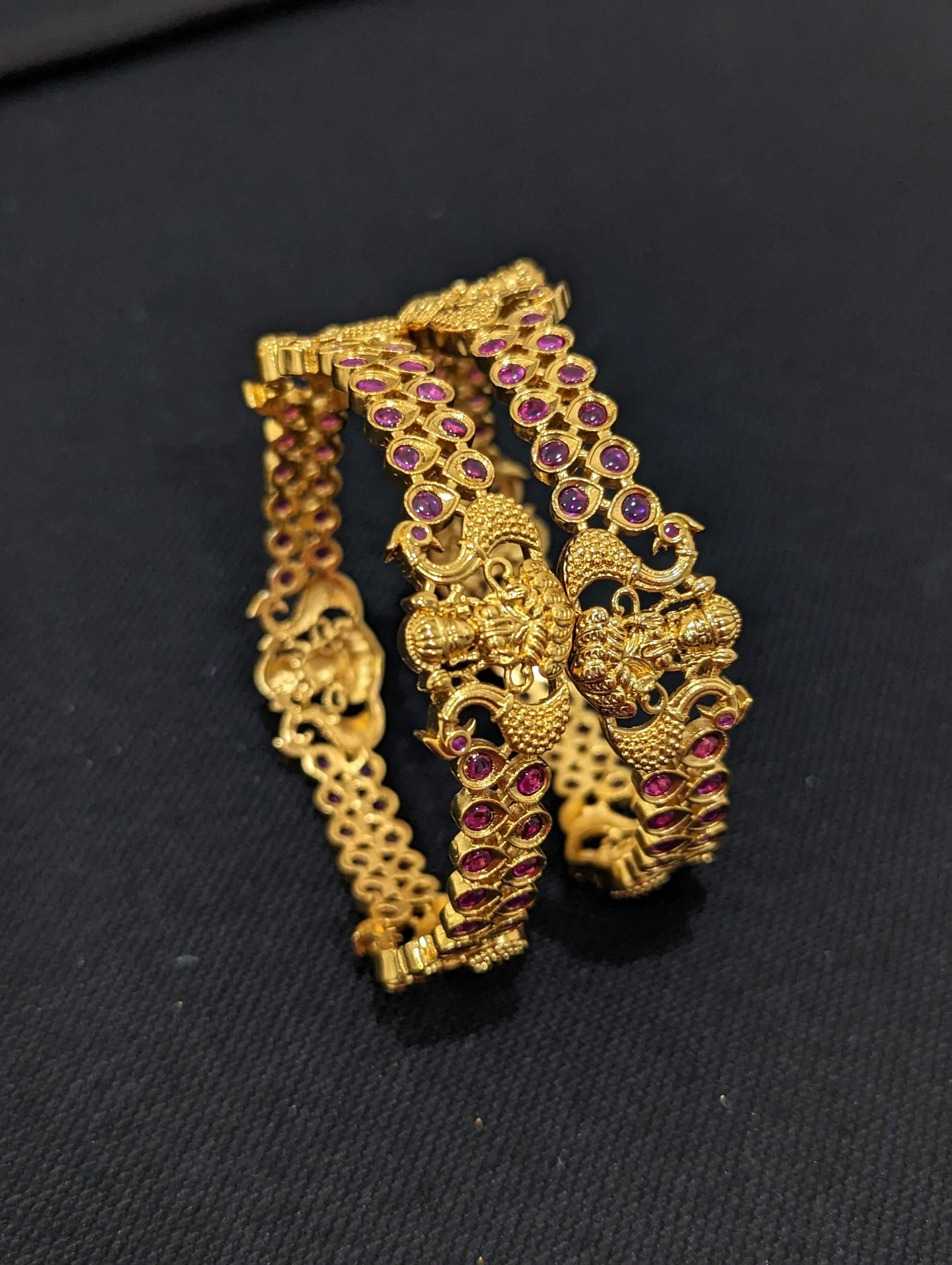 Lakshmi ji Ruby kemp Antique bangles