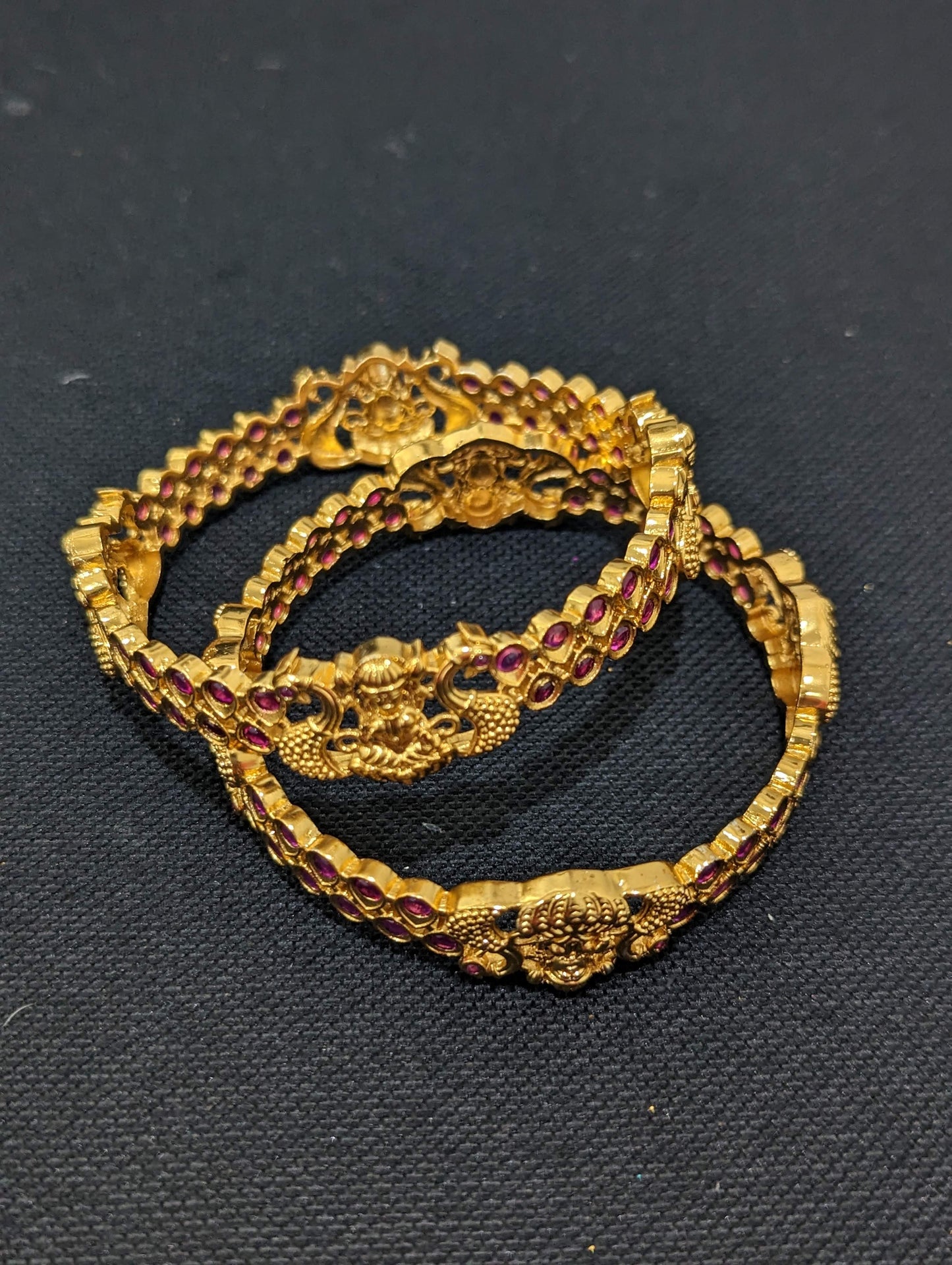 Lakshmi ji Ruby kemp Antique bangles