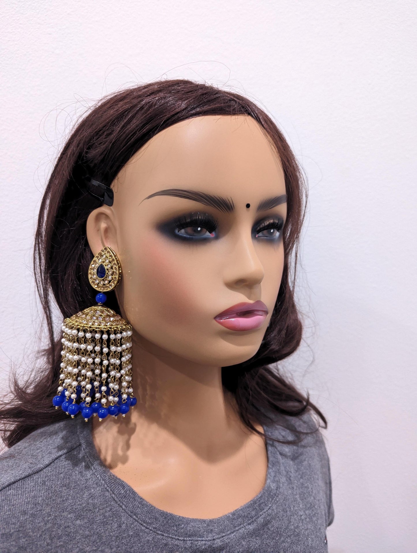 XXL size Polki stone Designer jhumka earrings