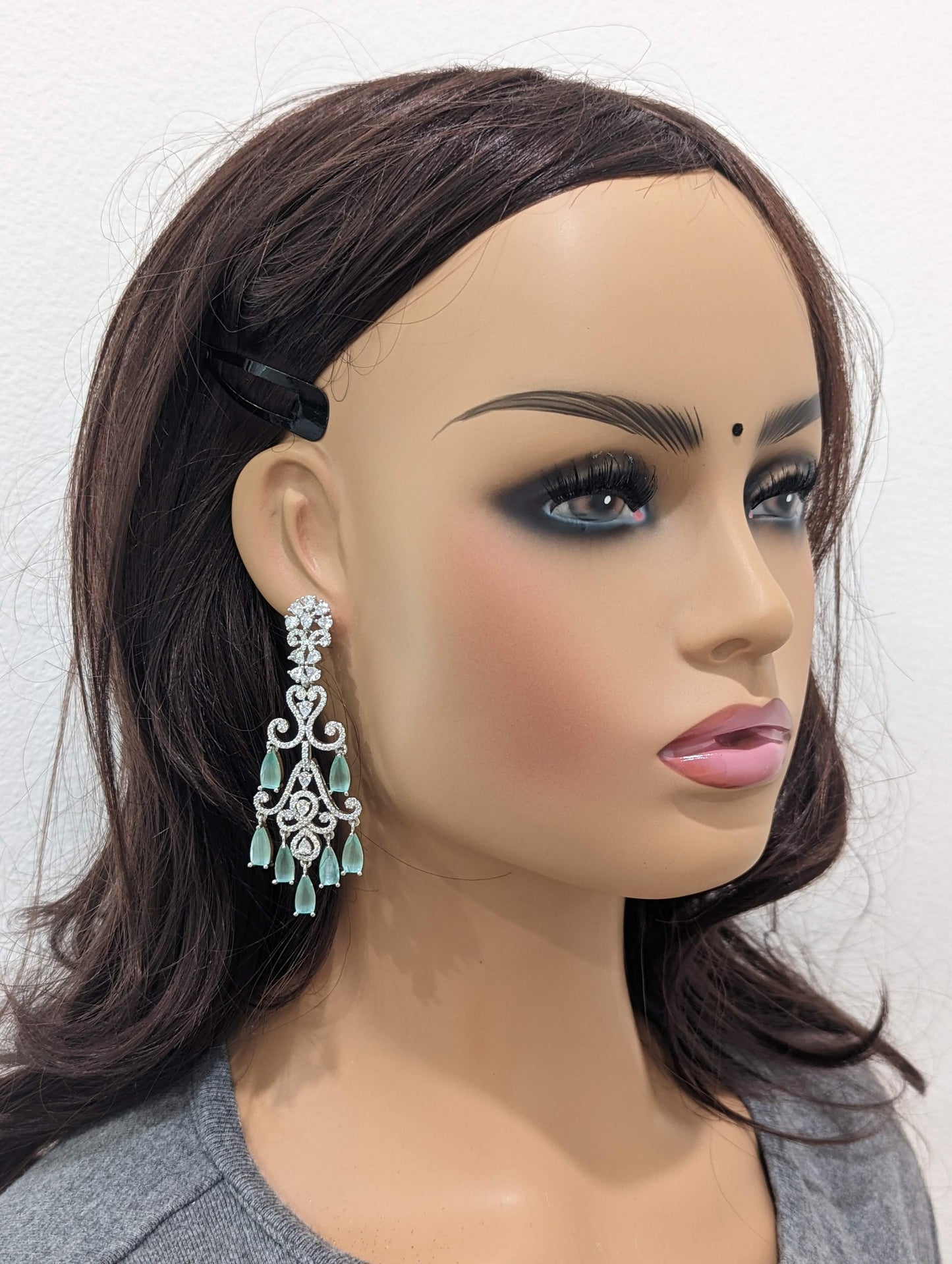 Grand CZ stone Designer Dangle earrings