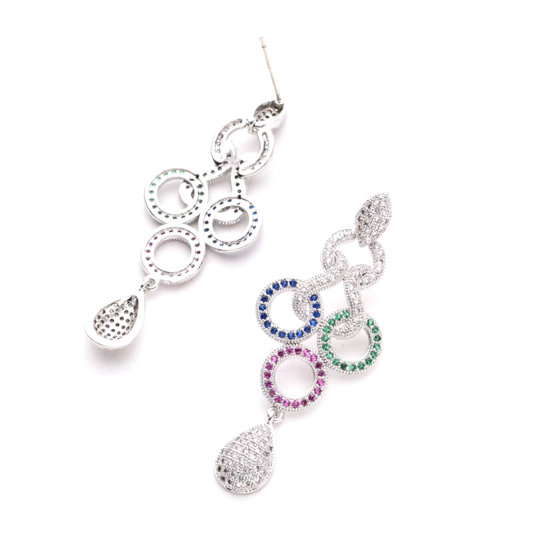 Platinum finish micro cz stone designer party wear earring - Simpliful