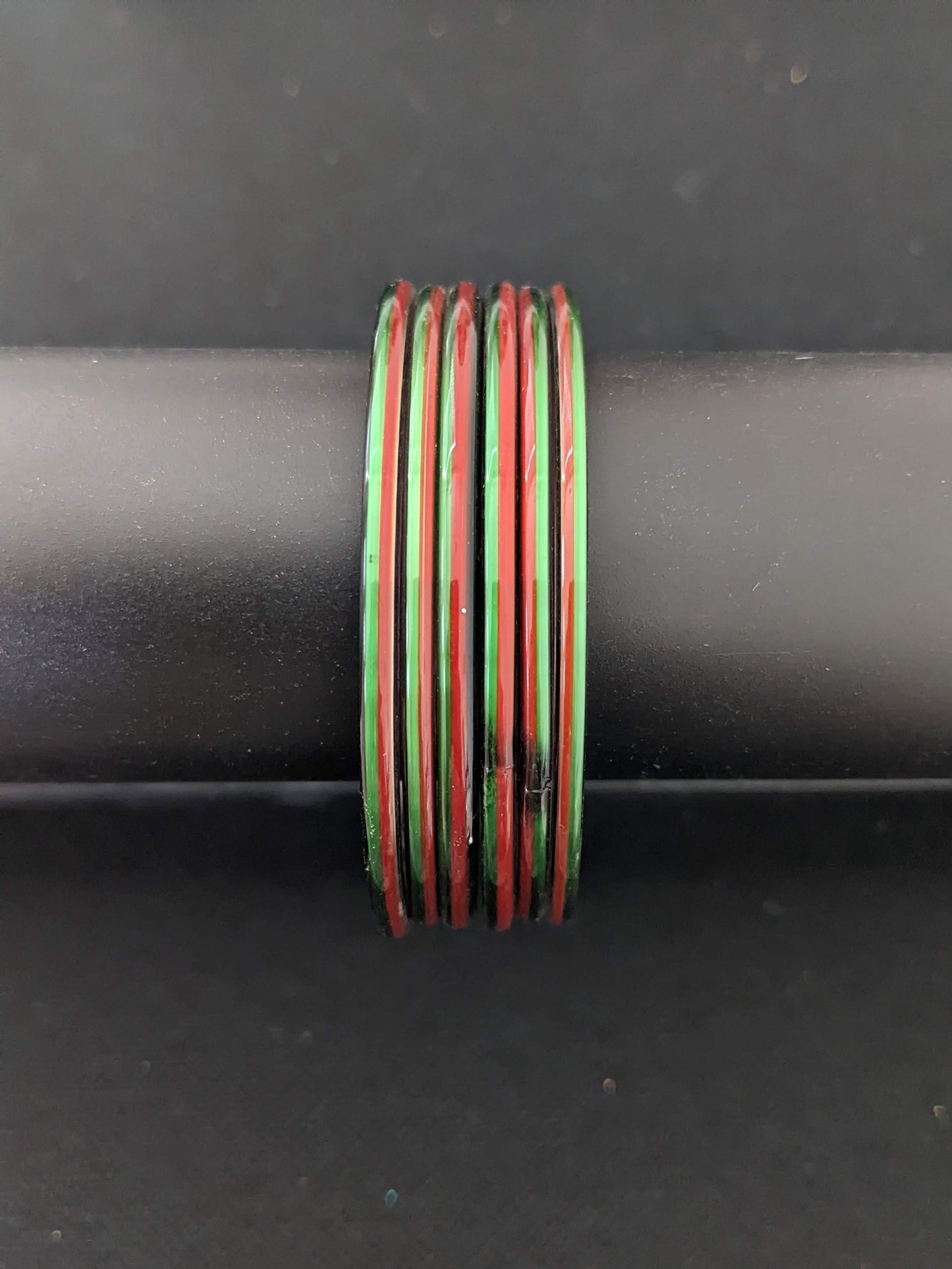 Dual color Glass Bangles - Set of 6 bangles - 2x10 Size