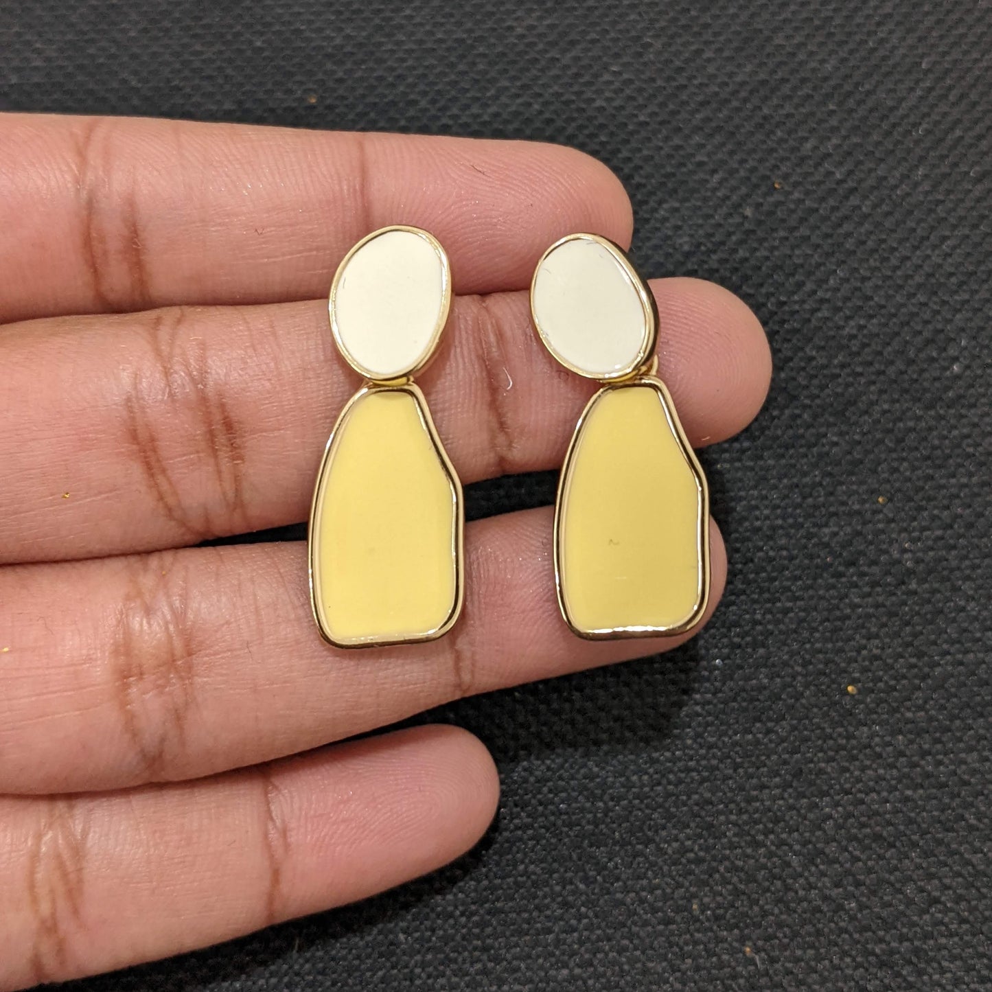 Geometric Shape Enamel Earrings
