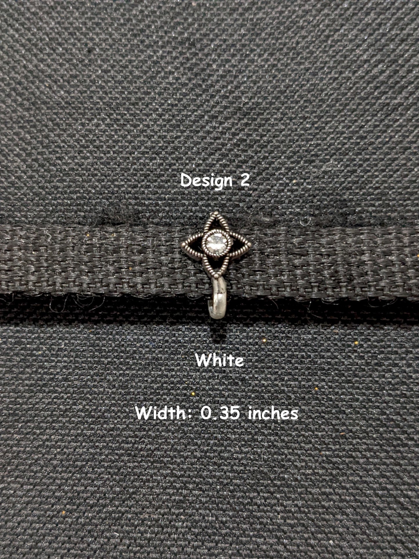 Oxidized Silver Small clip on nose pin - Different designs