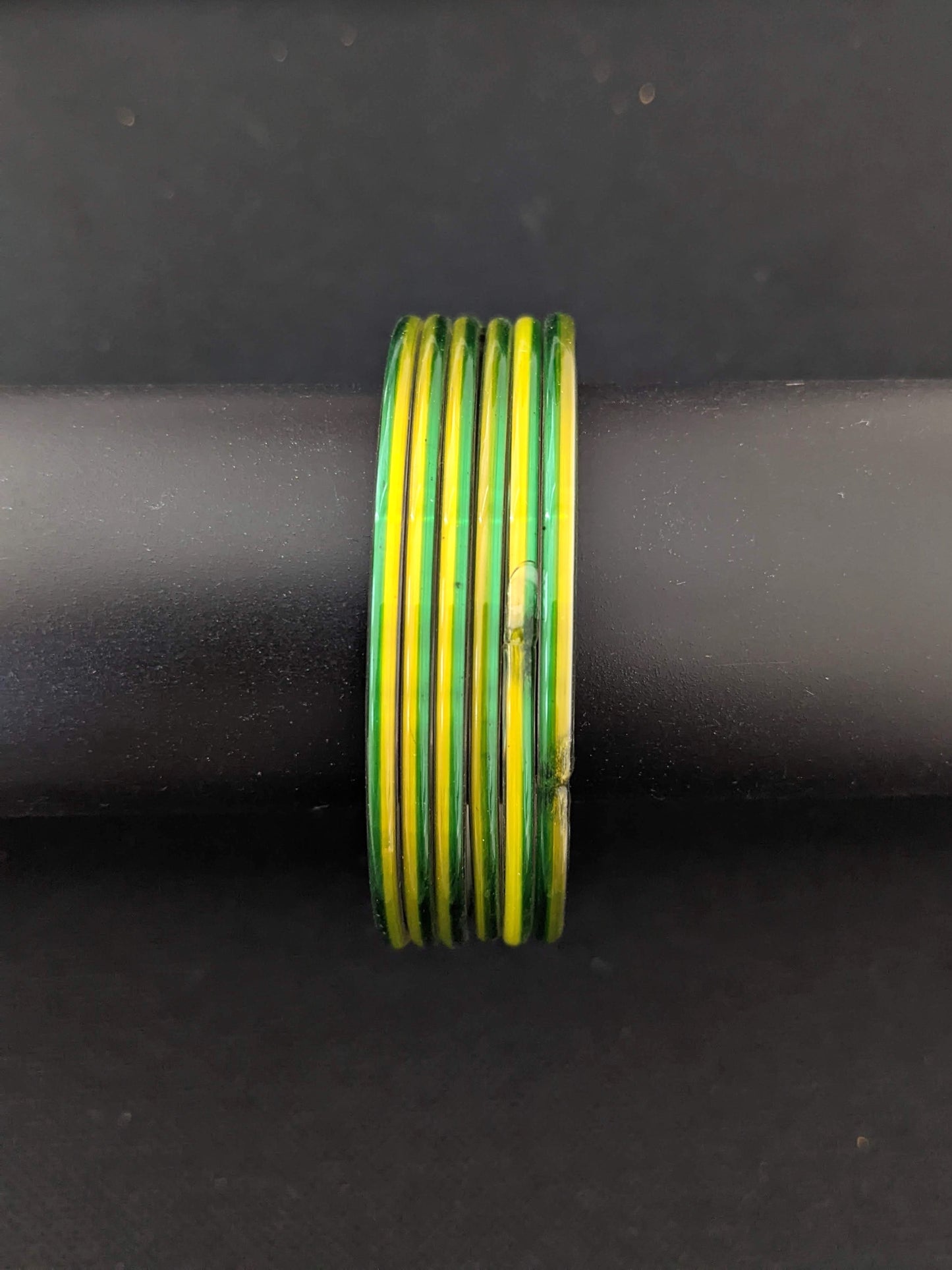 Dual color Glass Bangles - Set of 6 bangles - 2x10 Size