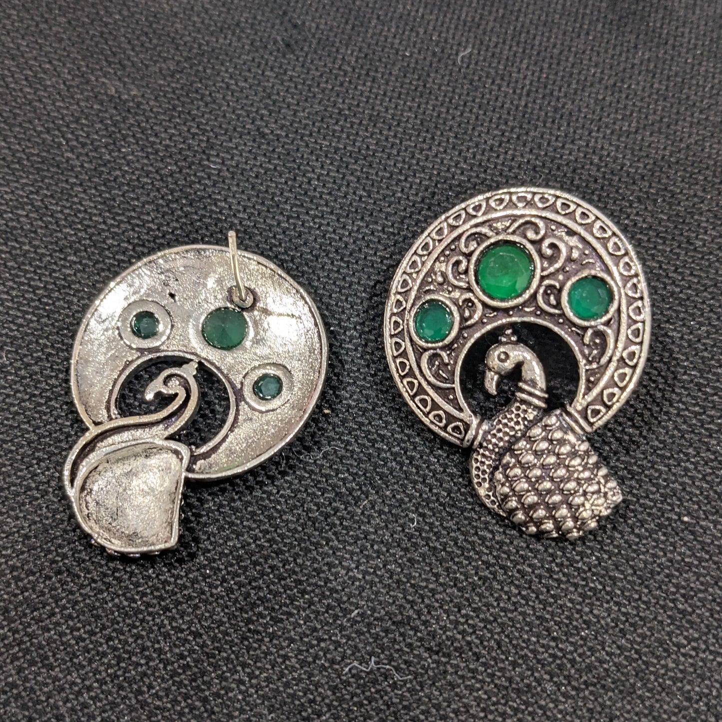 Oxidized Peacock large stud earrings - Simpliful