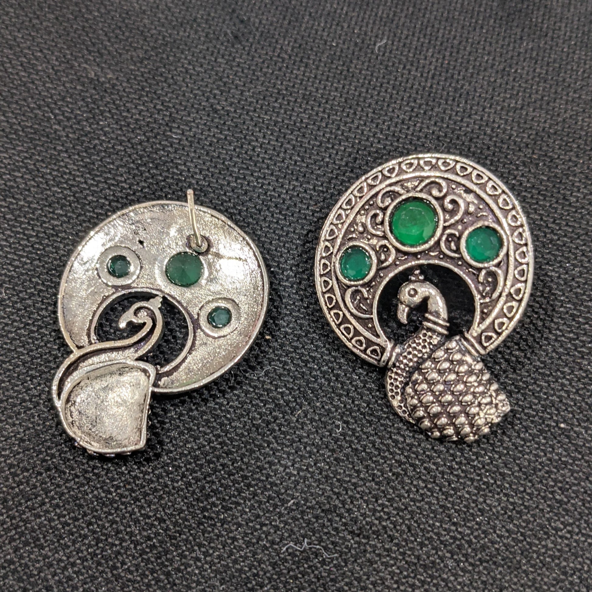 Oxidized Peacock large stud earrings - Simpliful