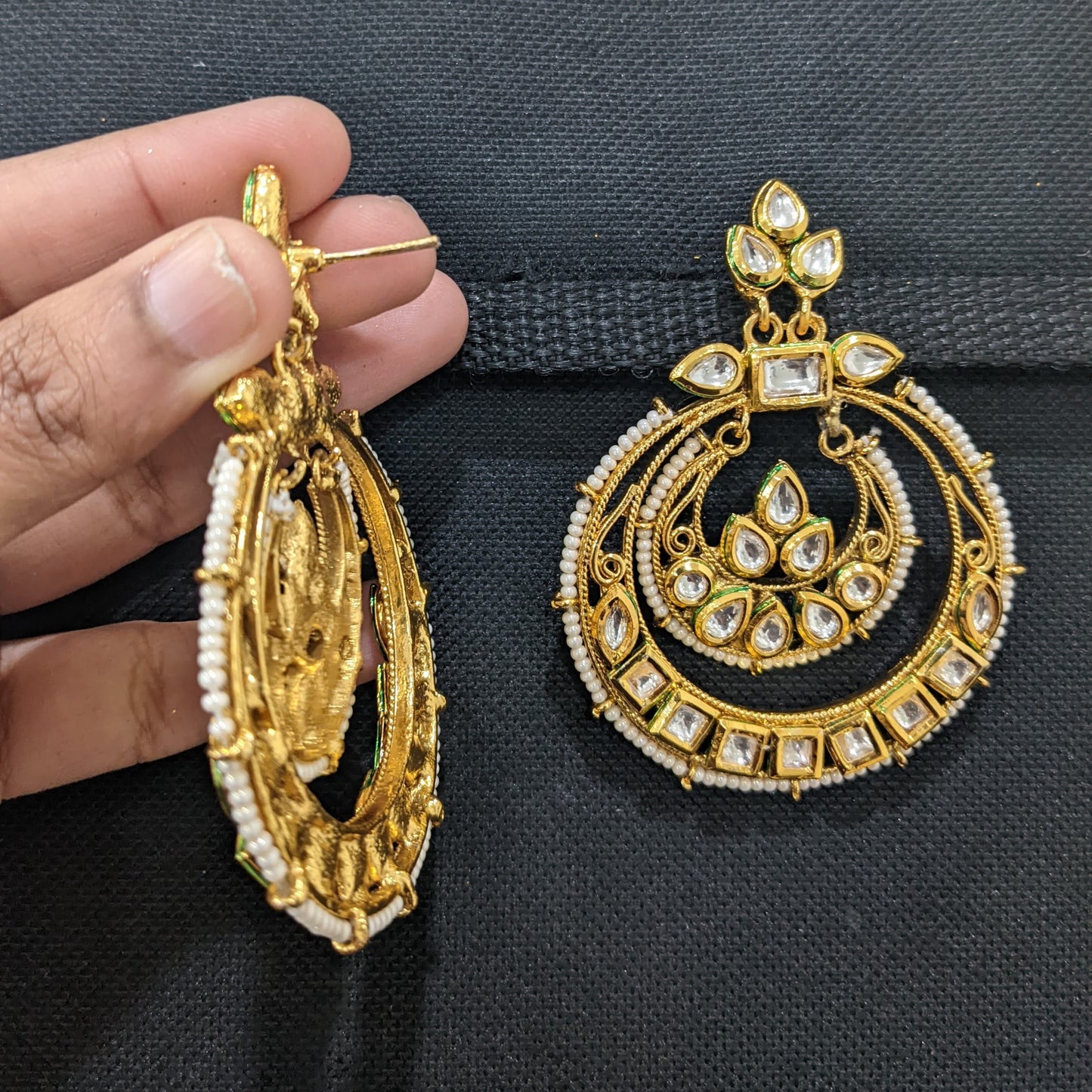 Kundan Chandbali Earrings - 2 different sizes