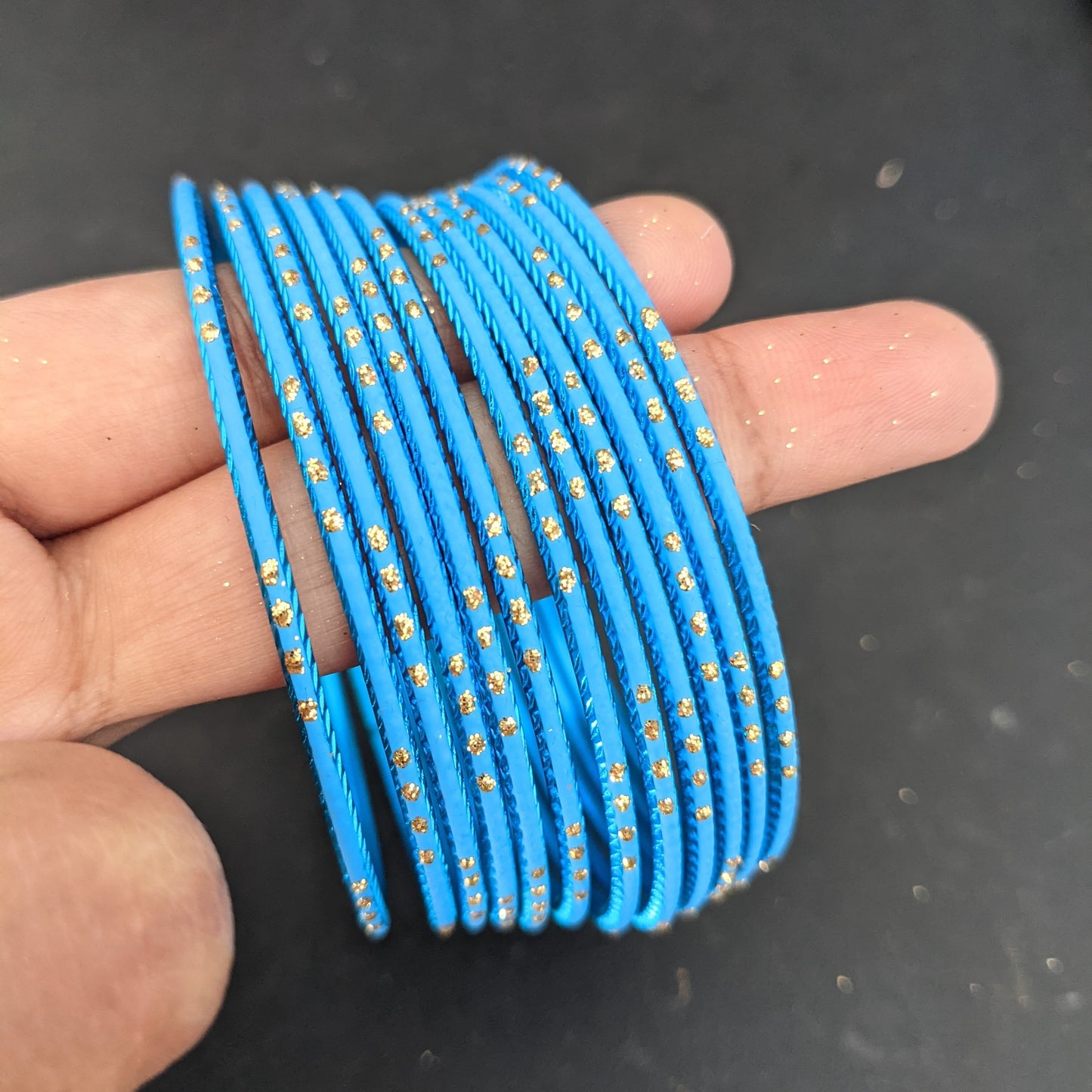 Design 3 / Big size bangles / Colorful Thin Metal Bangles - 1 dozen - 2x10 2x12