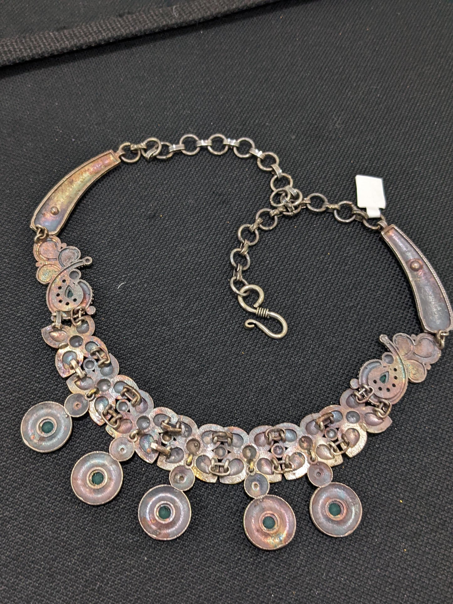 Flower design dual tone German Silver Choker Necklace