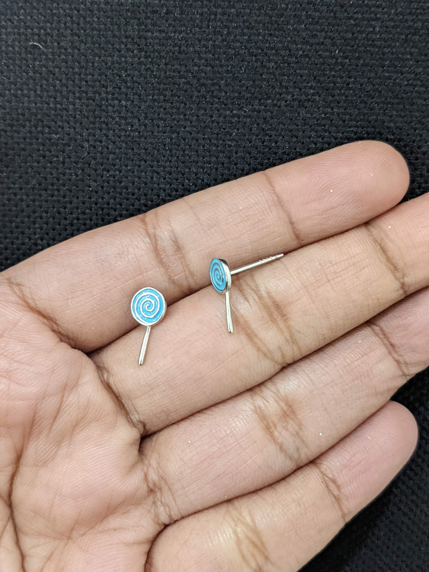 Lollipop design Sterling silver Tiny Earrings