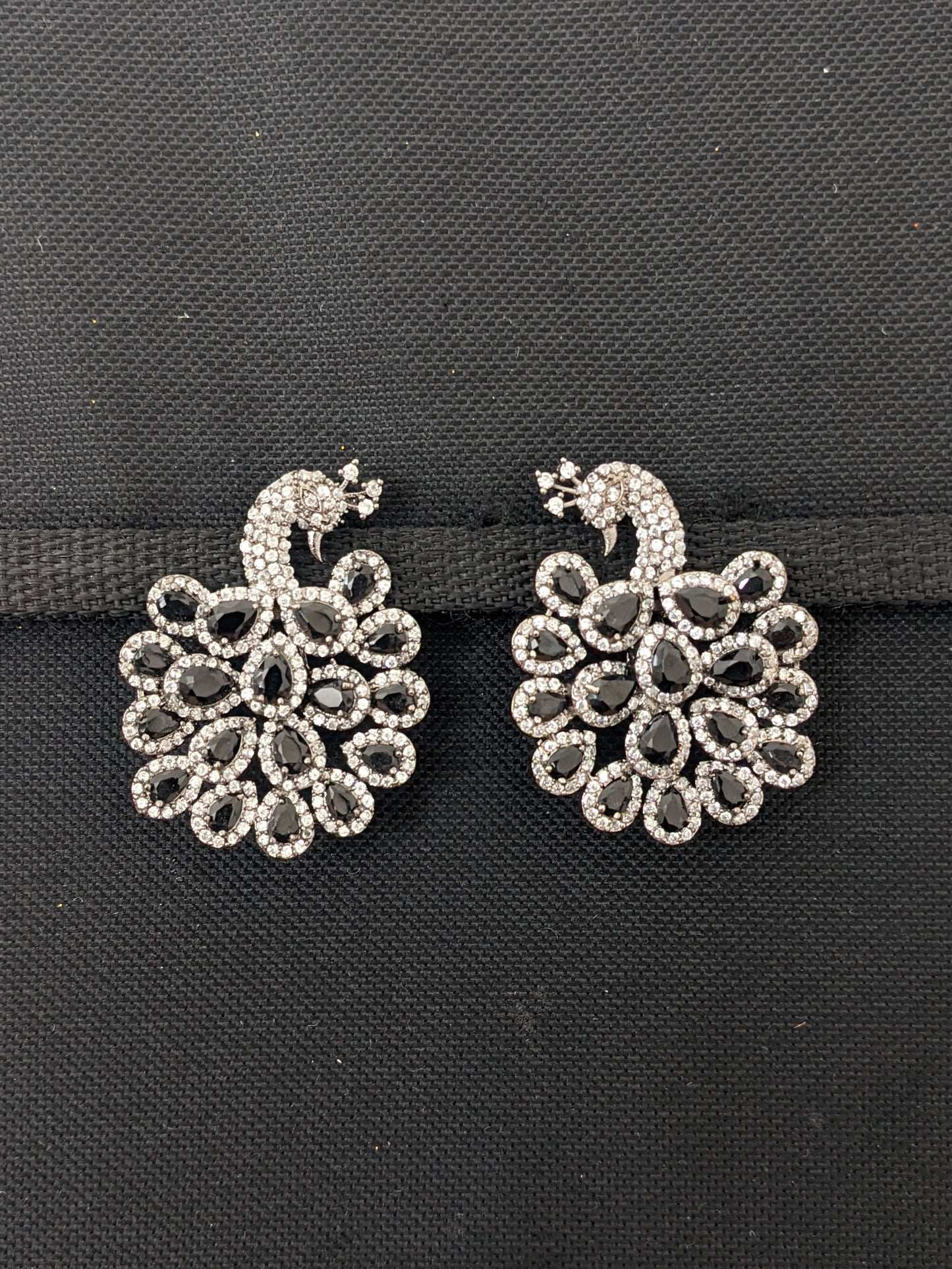 XL Size Peacock Stud CZ earrings