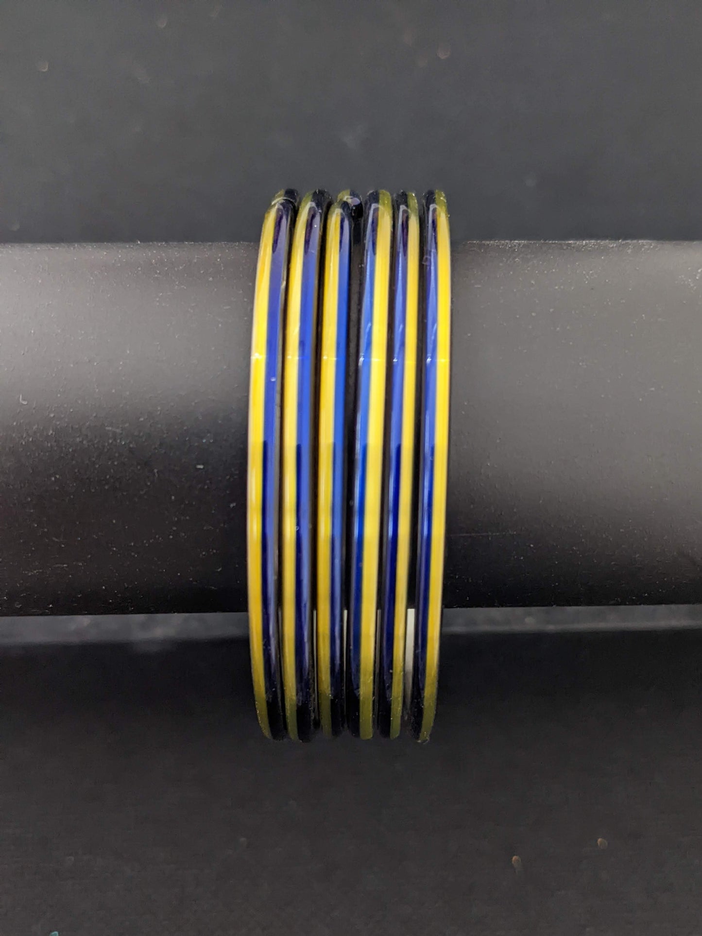 Dual color Glass Bangles - Set of 6 bangles - 2x10 Size