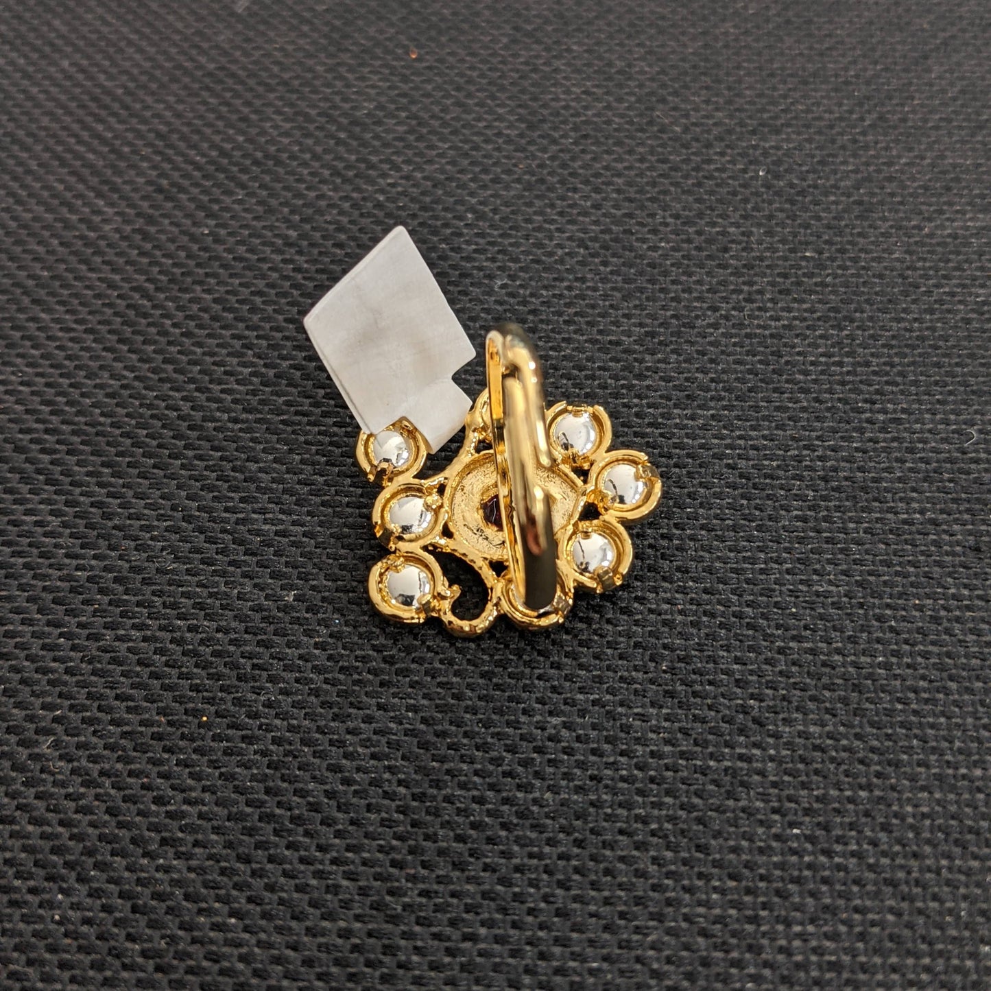 Kundan stone embedded designer adjustable Finger ring - Simpliful