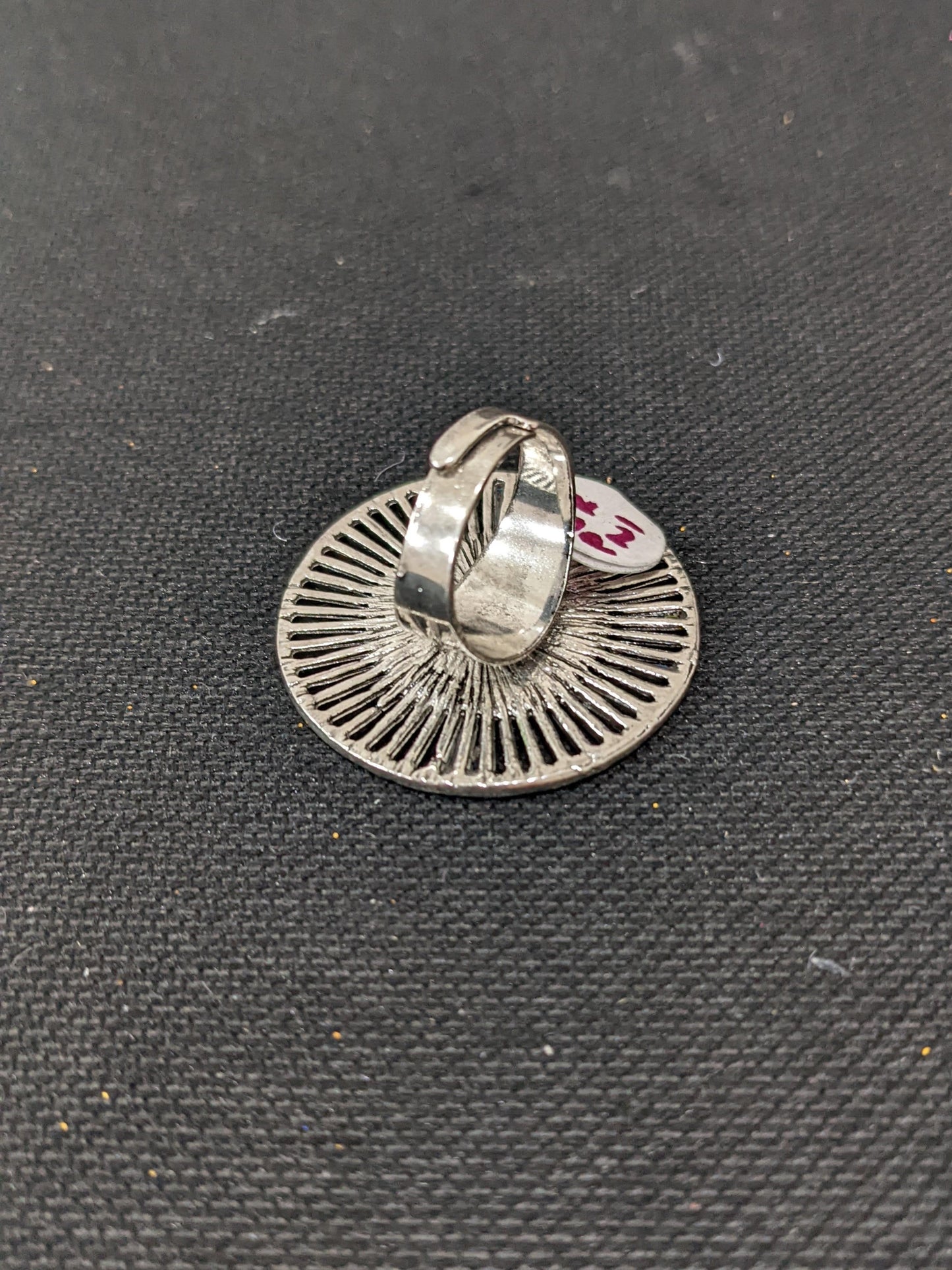 Oxidized Silver Tribal Face large Adjustable Finger ring