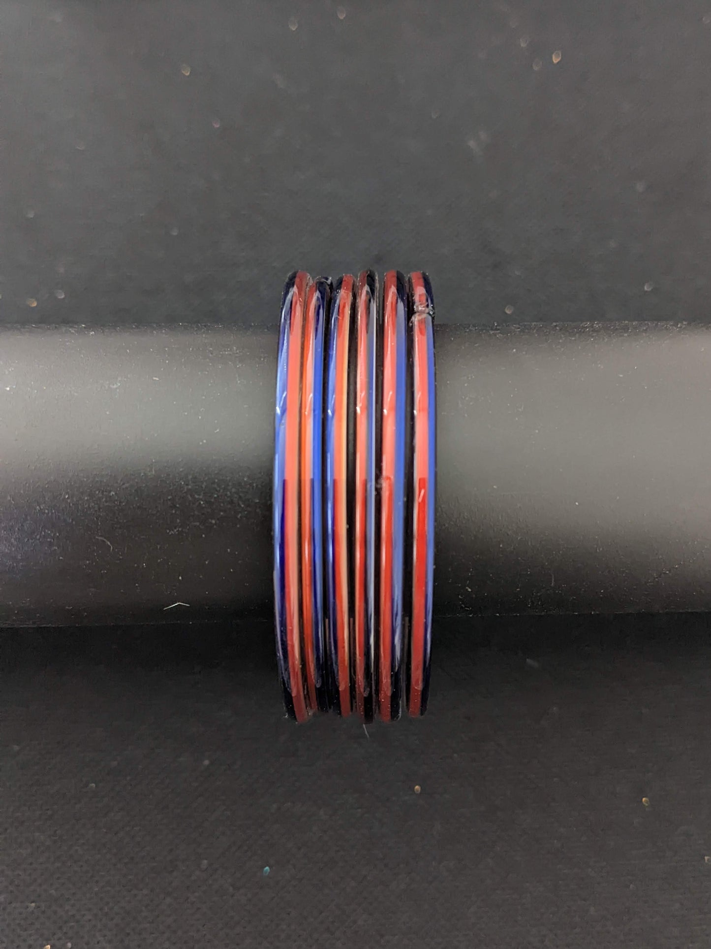 Dual color Glass Bangles - Set of 6 bangles - 2x10 Size