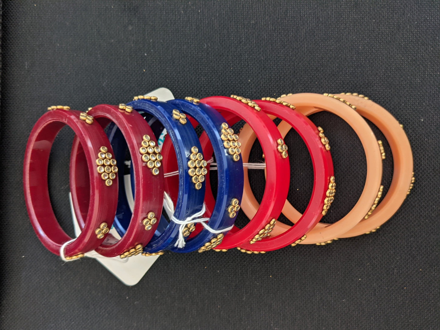 Plastic bangles with stone work