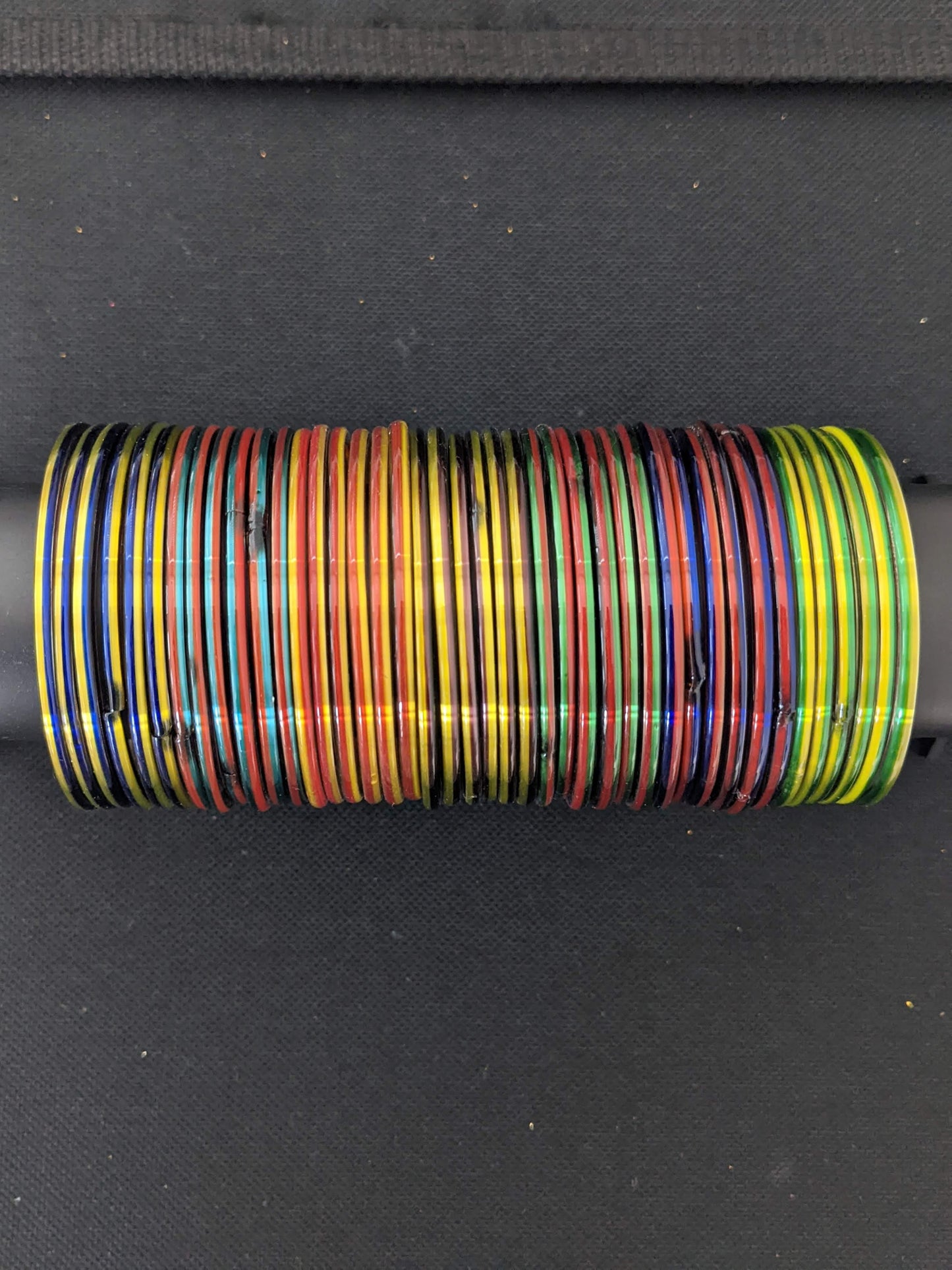 Dual color Glass Bangles - Set of 6 bangles - 2x10 Size