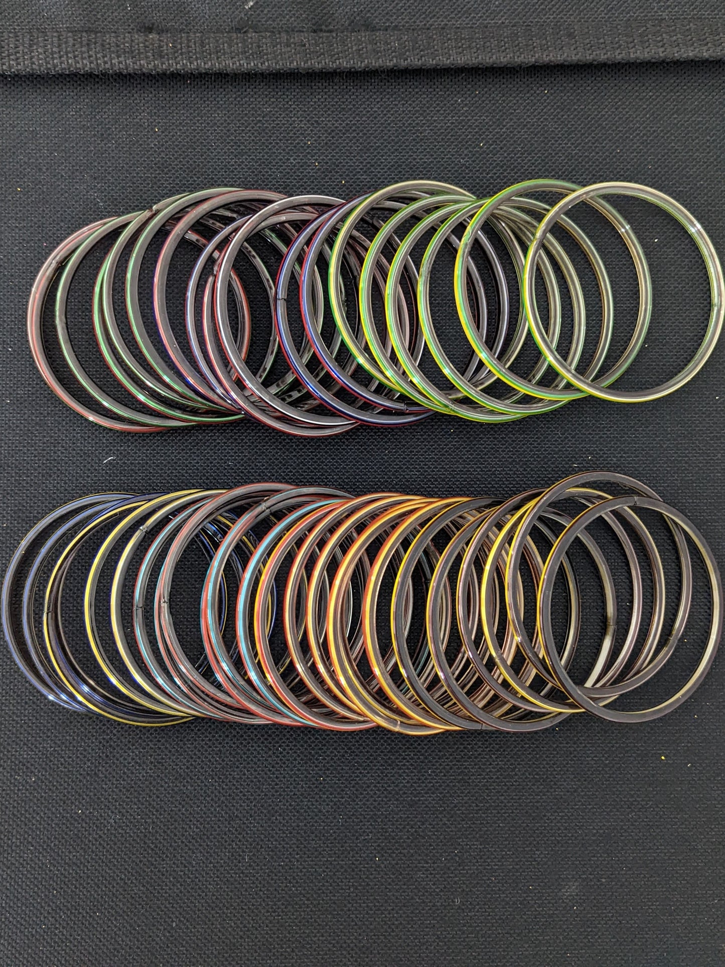 Dual color Glass Bangles - Set of 6 bangles - 2x10 Size