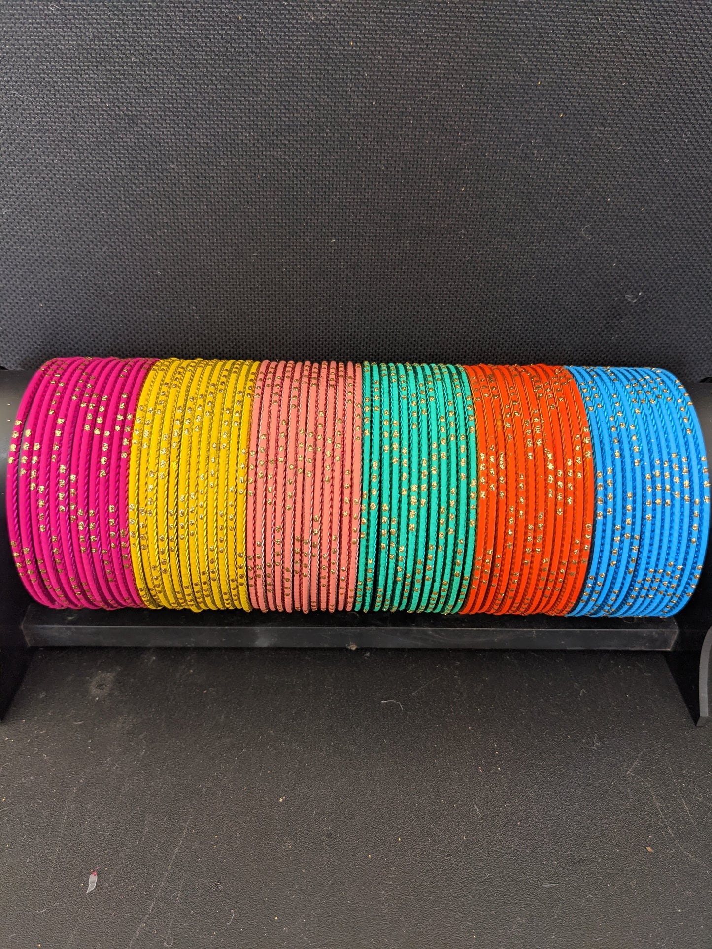Design 3 / Big size bangles / Colorful Thin Metal Bangles - 1 dozen - 2x10 2x12