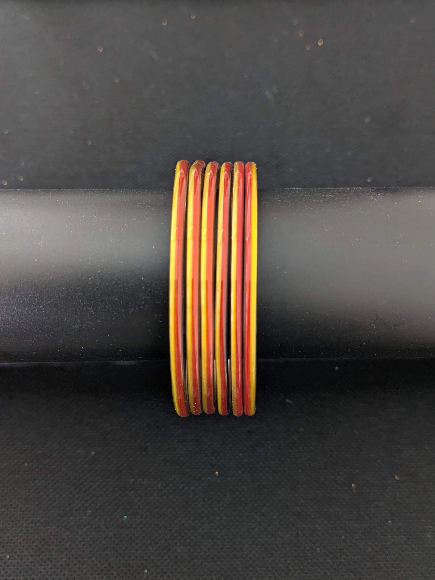 Dual color Glass Bangles - Set of 6 bangles - 2x10 Size