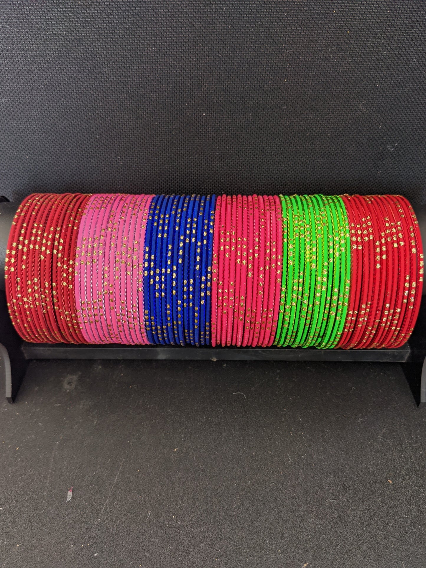 Design 3 / Big size bangles / Colorful Thin Metal Bangles - 1 dozen - 2x10 2x12