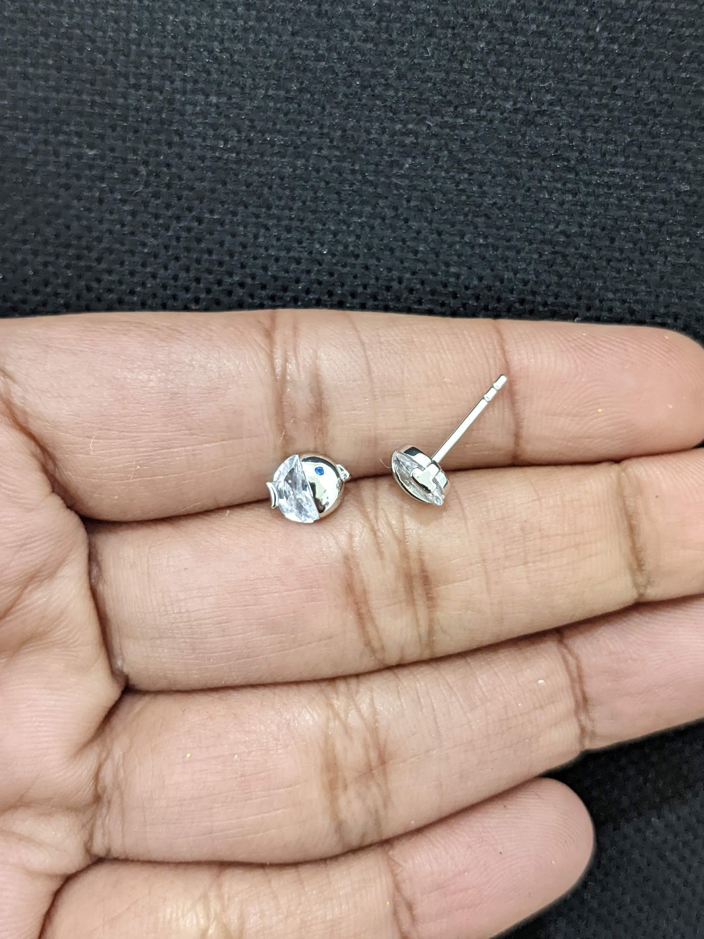 Fish design Sterling silver Tiny Earrings