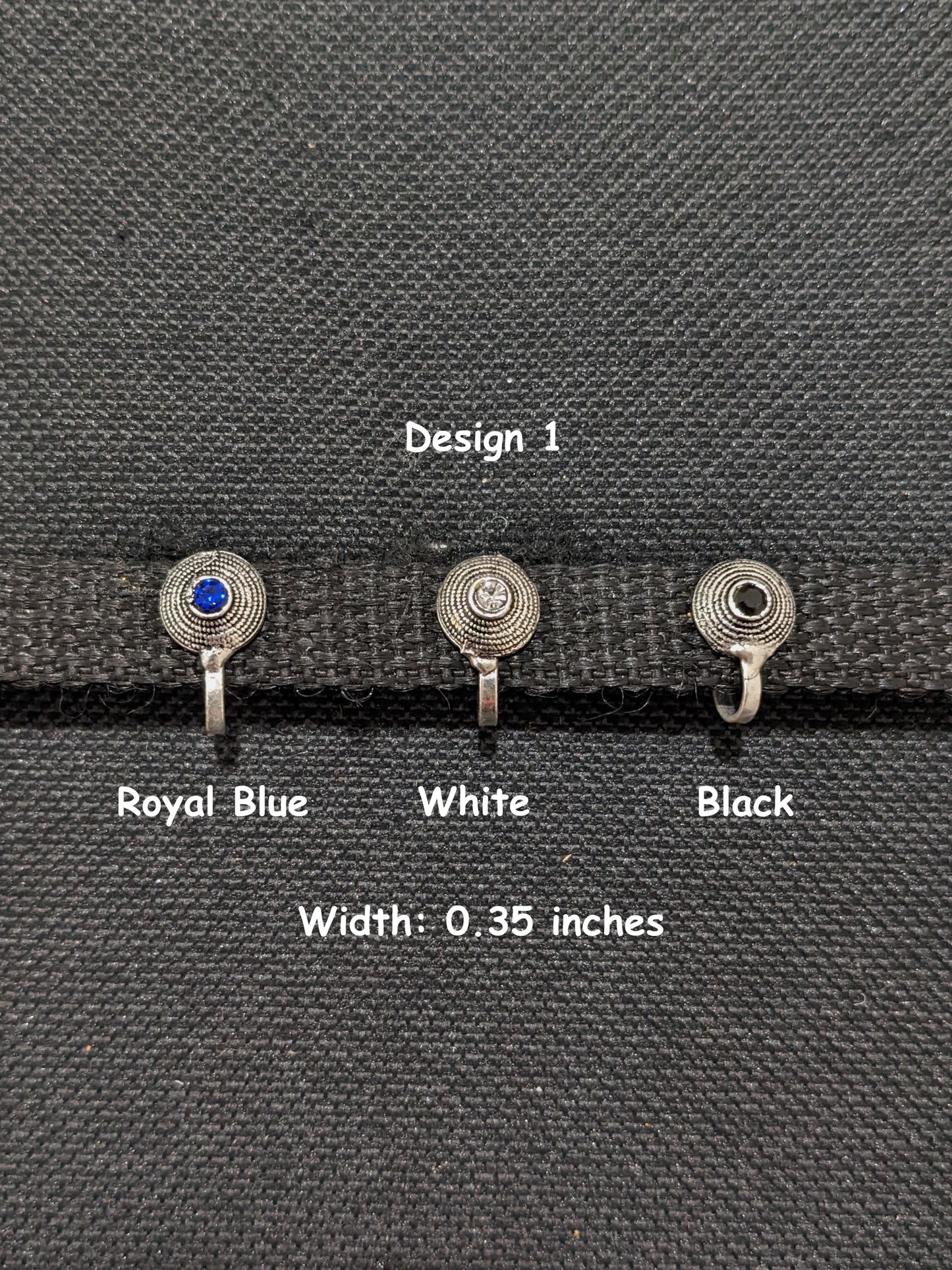 Oxidized Silver Small clip on nose pin - Different designs