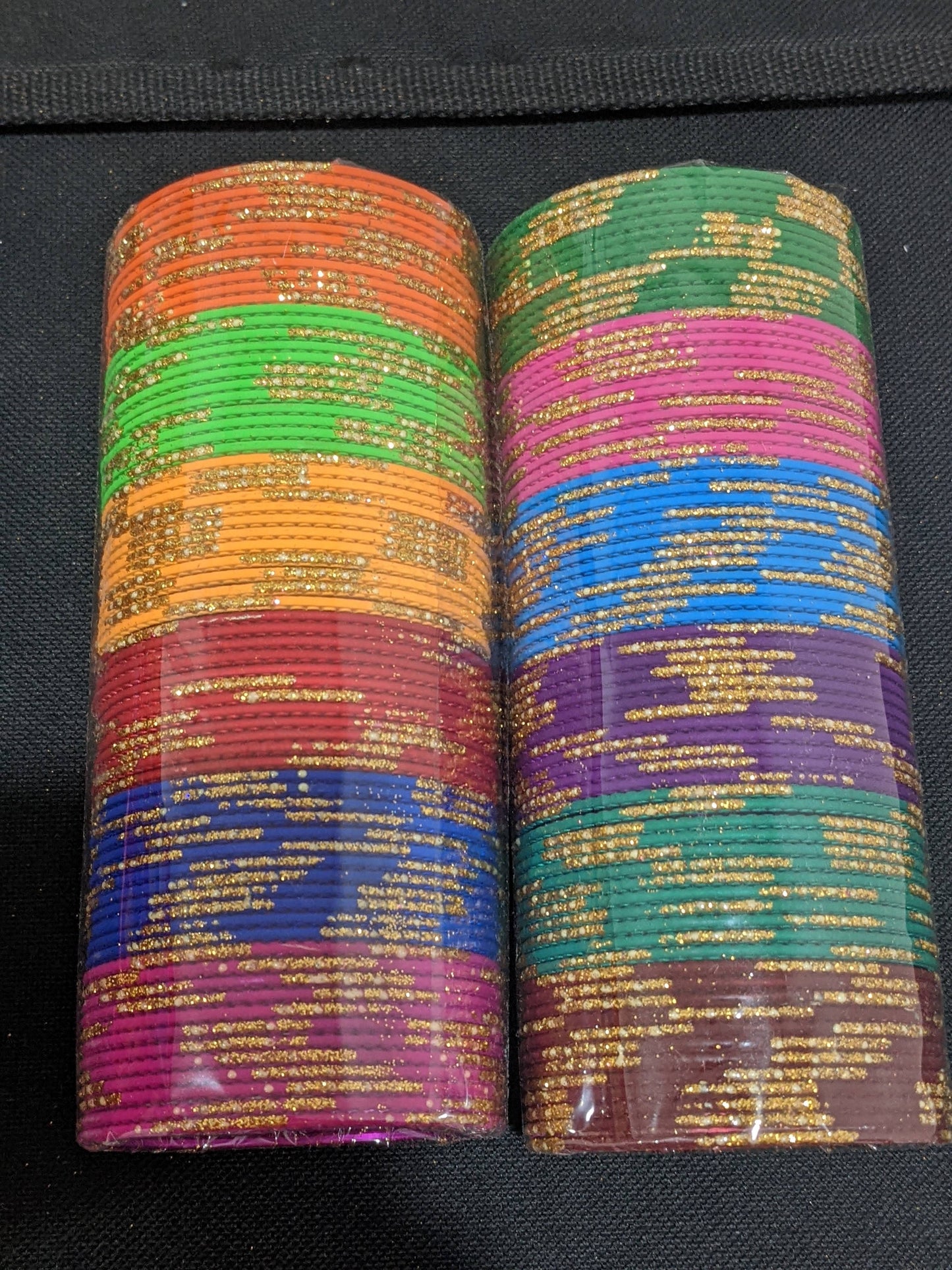 2x10 Bangles / Big size bangles / Colorful Thin Metal Bangles - 1 dozen