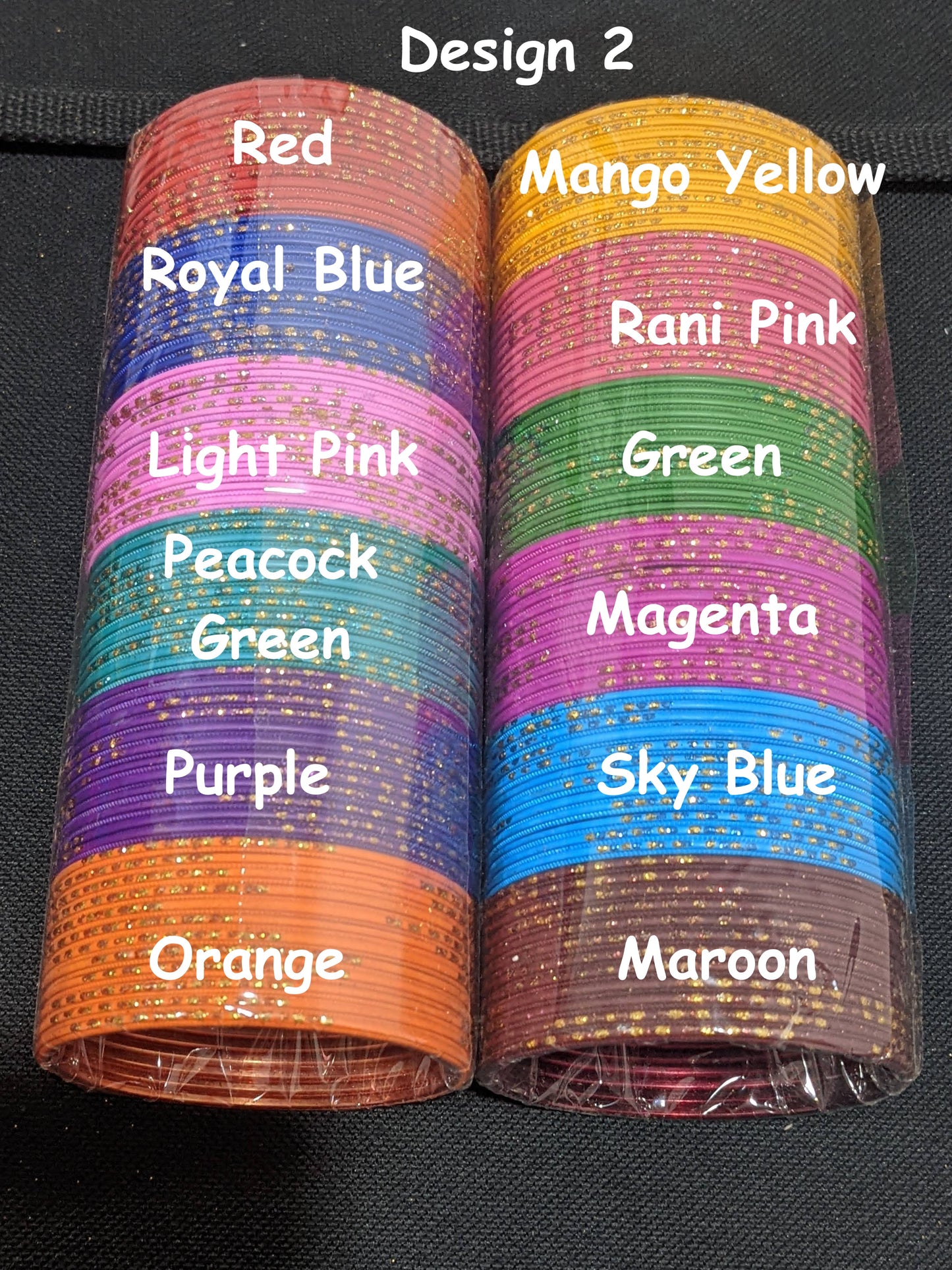 2x10 Bangles / Big size bangles  / Colorful Thin Metal Bangles - 1 dozen