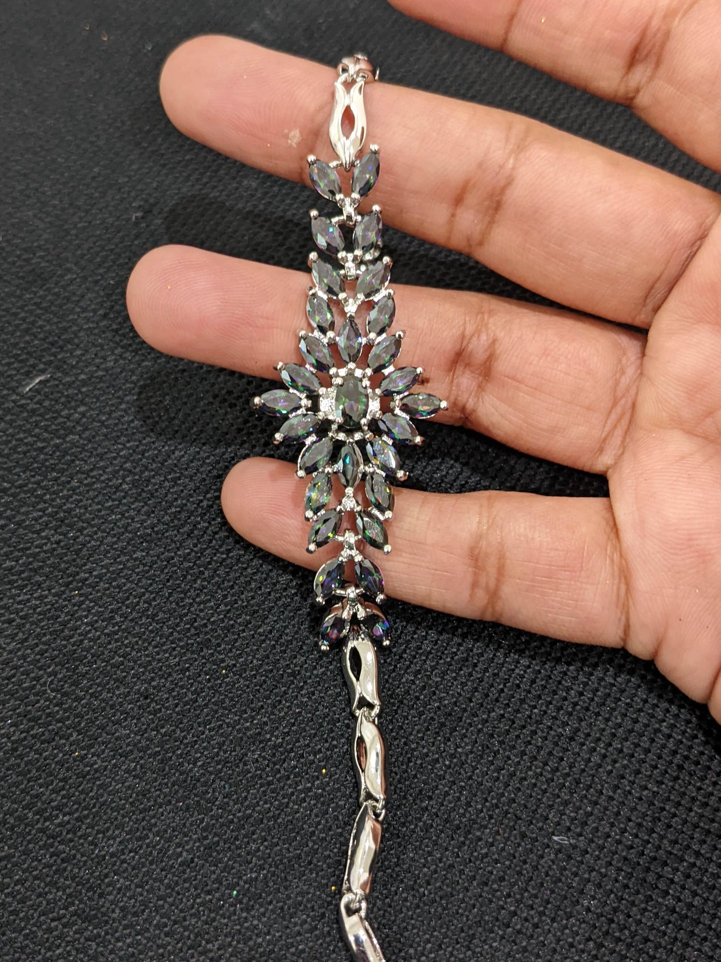 Rainbow color CZ stone Designer Bracelet