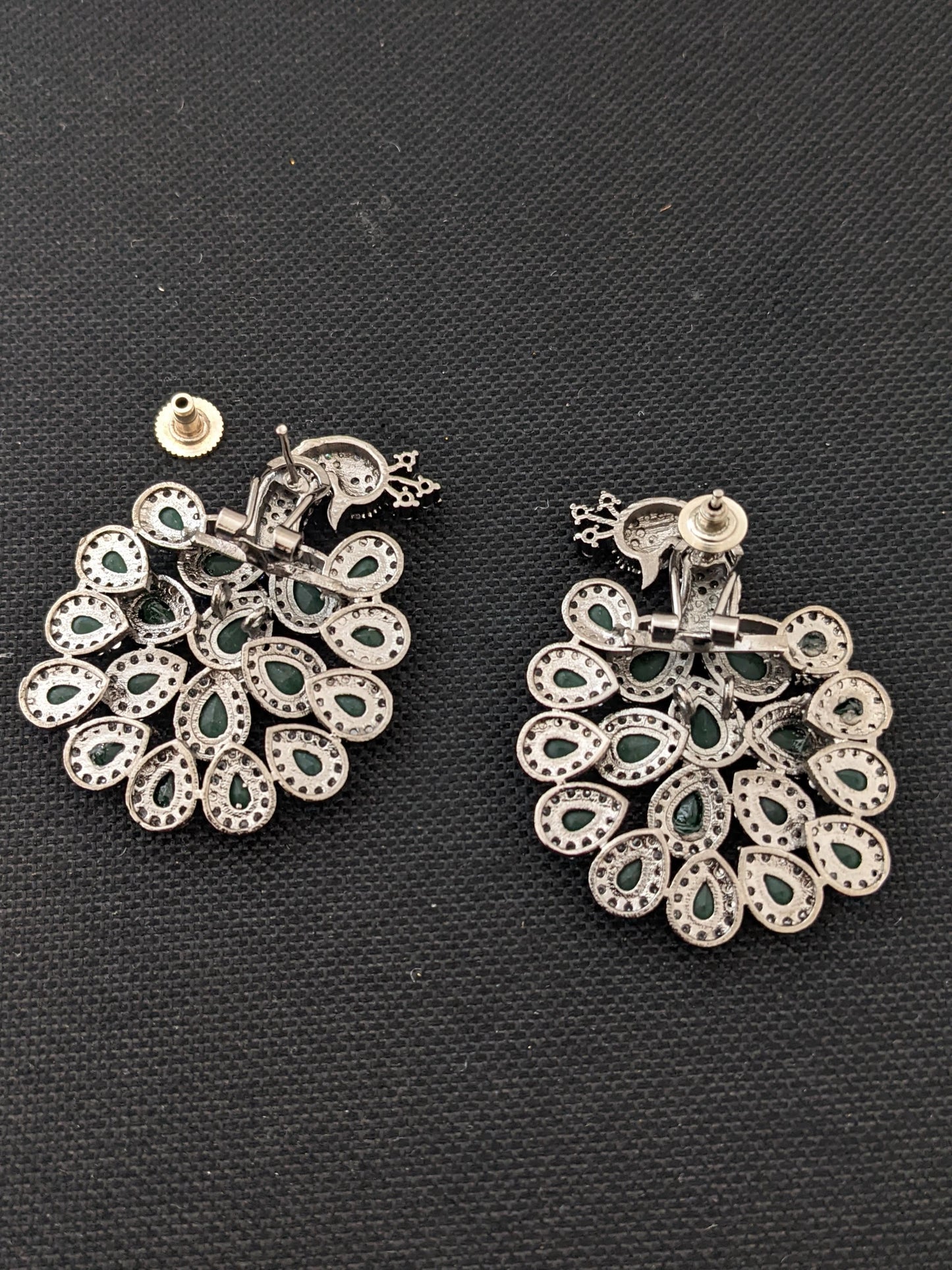 XL Size Peacock Stud CZ earrings
