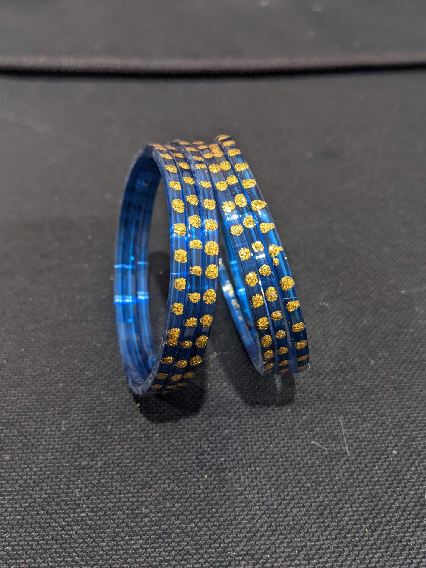 Gold dot Glass Bangles - Set of 6 bangles - Big Size