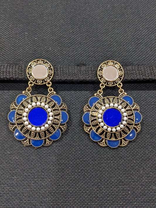 Mirror pasted Enamel Earrings