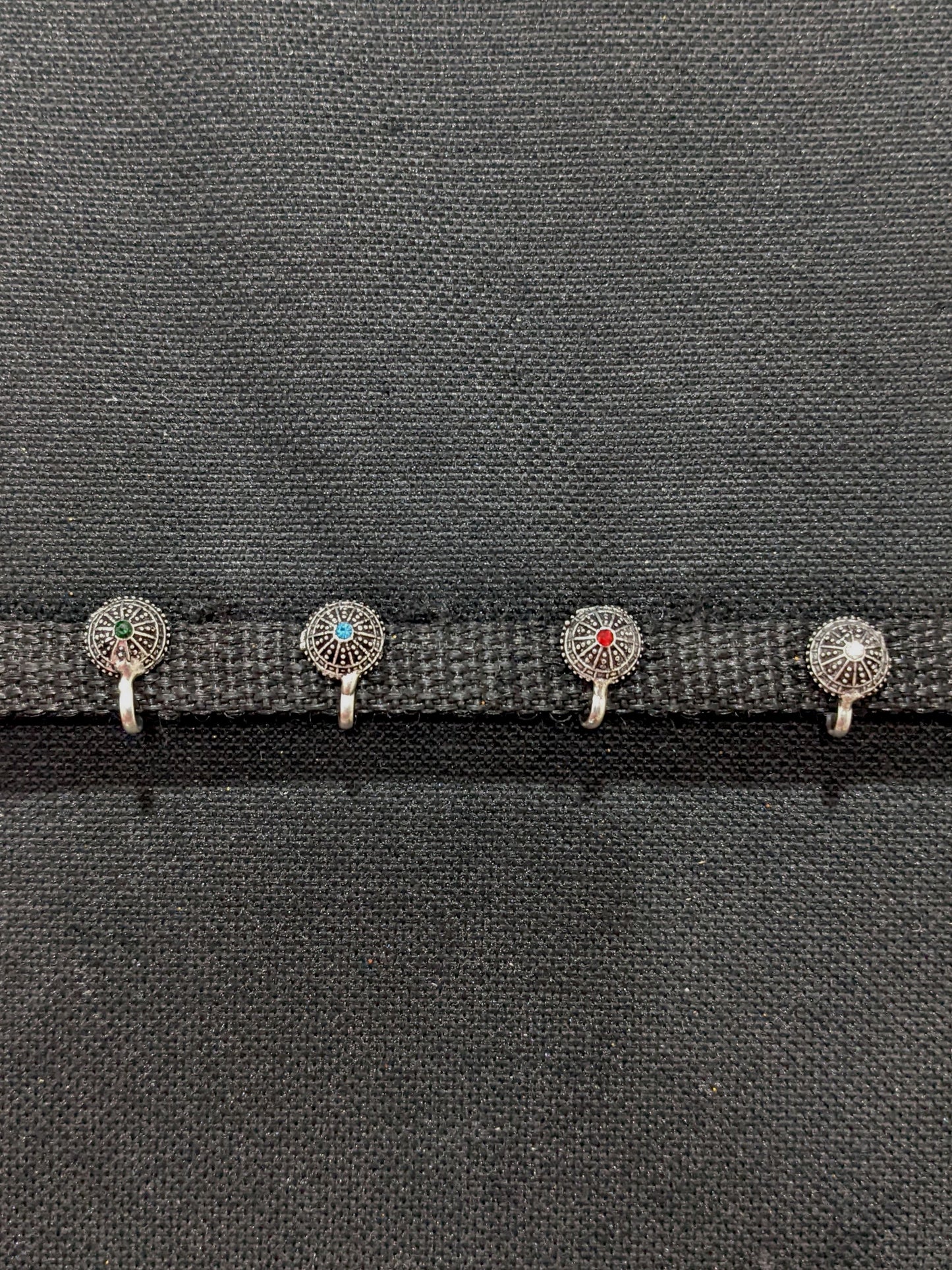 Oxidized Silver Small clip on nose pin - Different designs