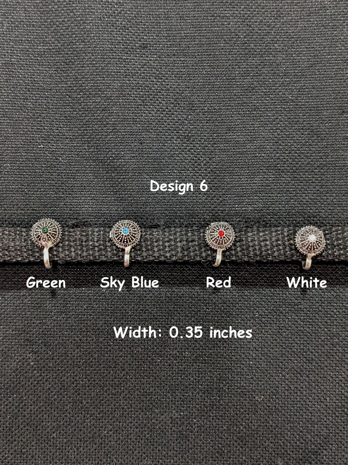 Oxidized Silver Small clip on nose pin - Different designs