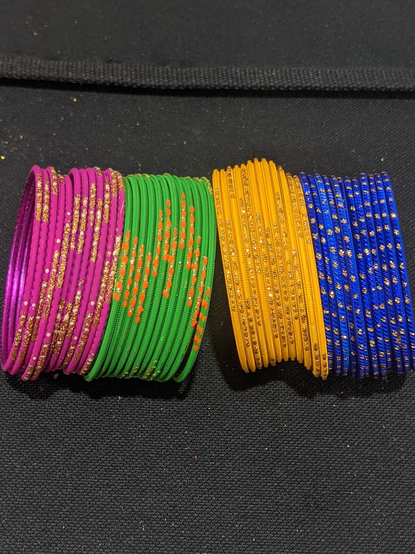 2x10 Bangles / Big size bangles  / Colorful Thin Metal Bangles - 1 dozen