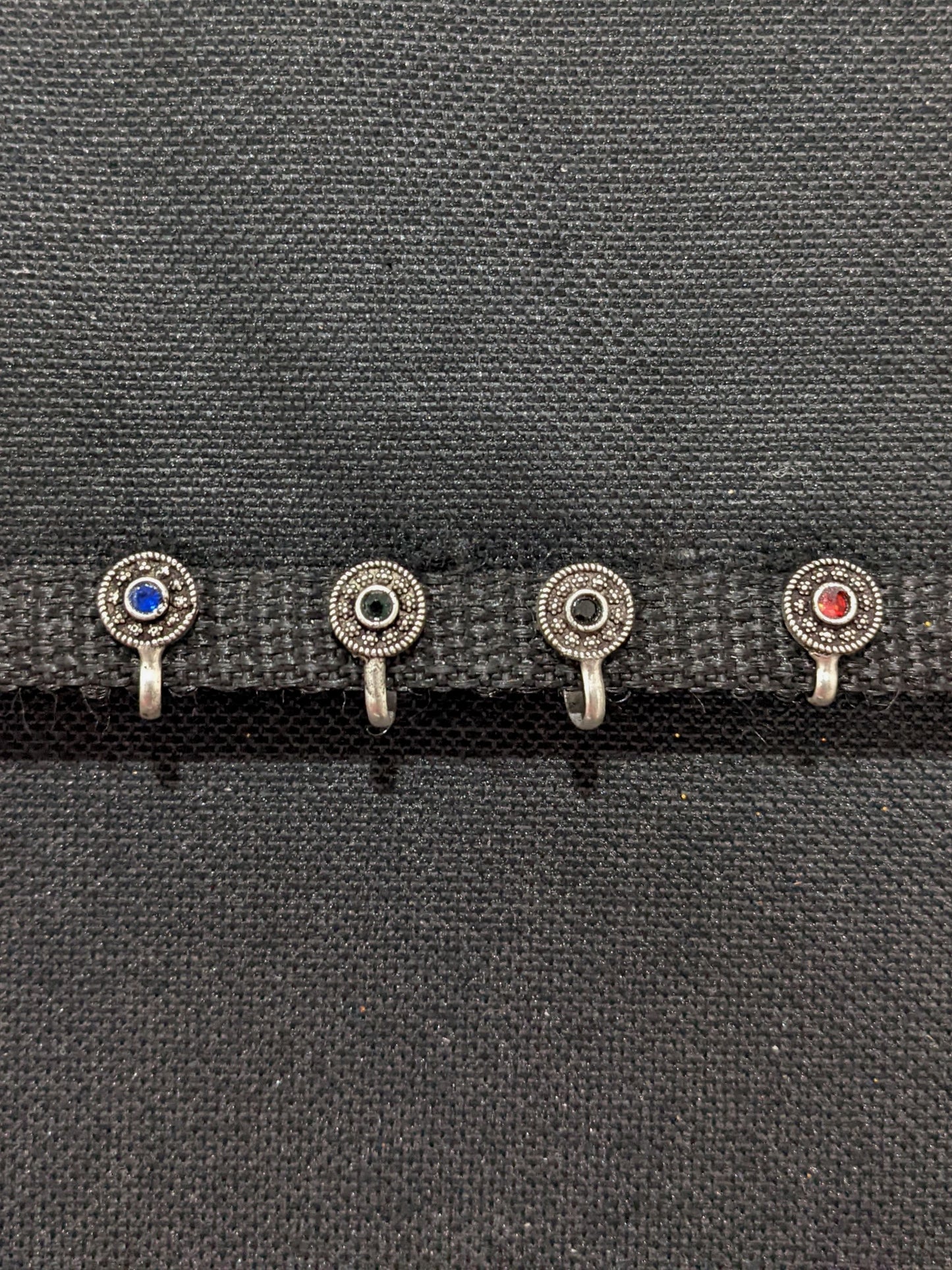 Oxidized Silver Small clip on nose pin - Different designs