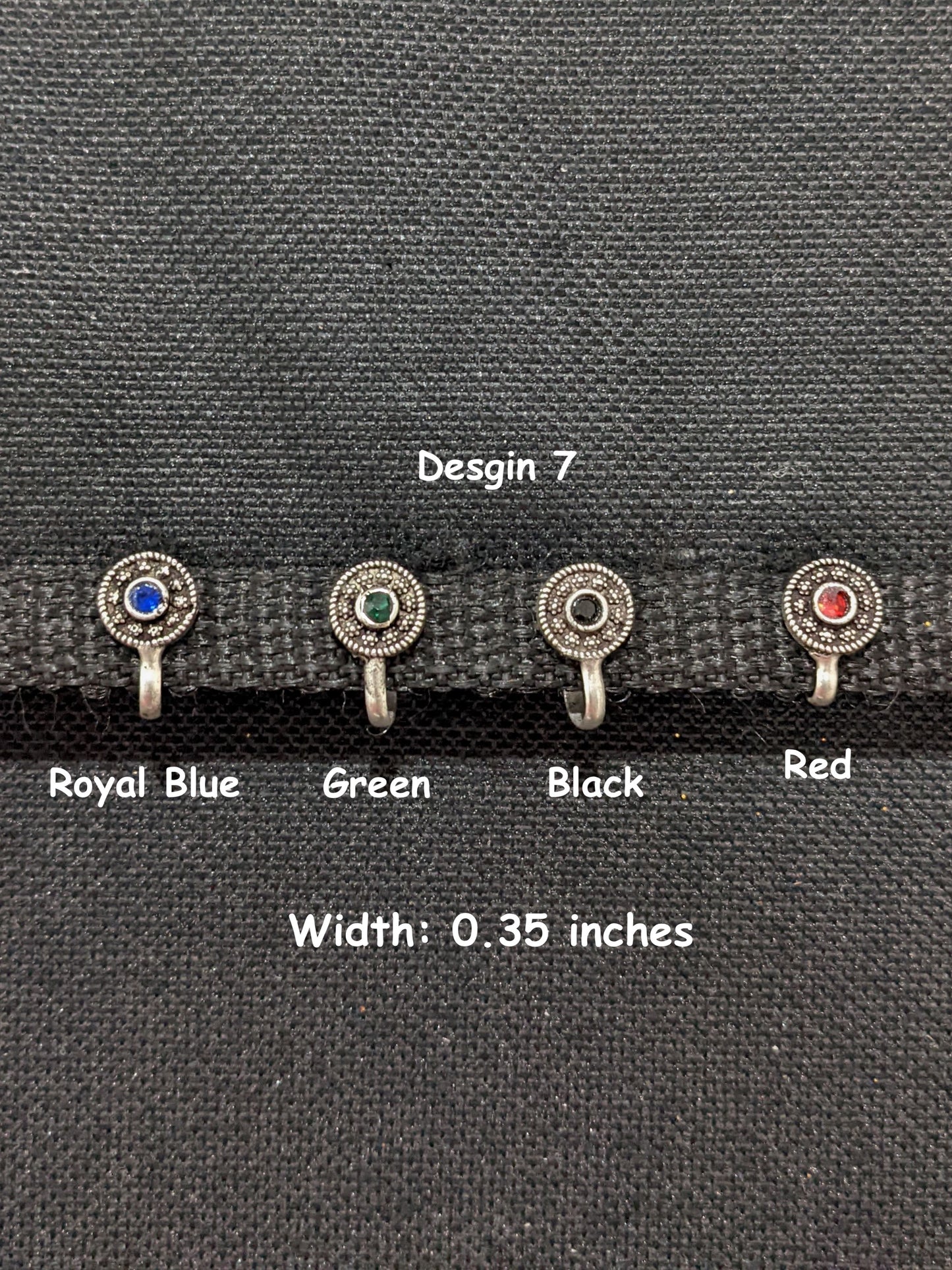 Oxidized Silver Small clip on nose pin - Different designs