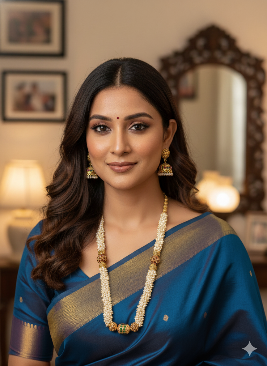 Pearl cluster bead Ball Chain and Earrings set