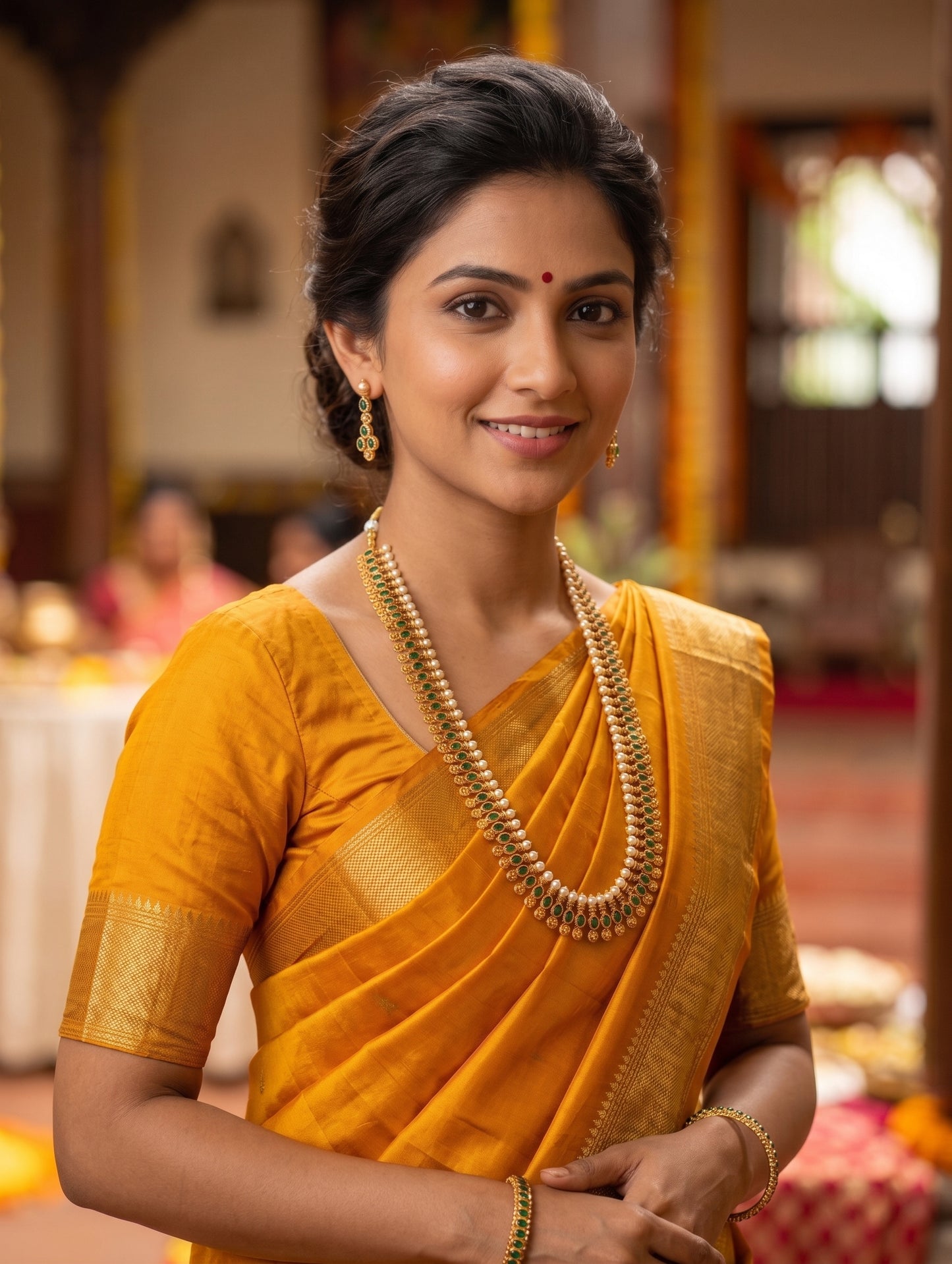 Kemp stone Traditional Mid length Necklace set