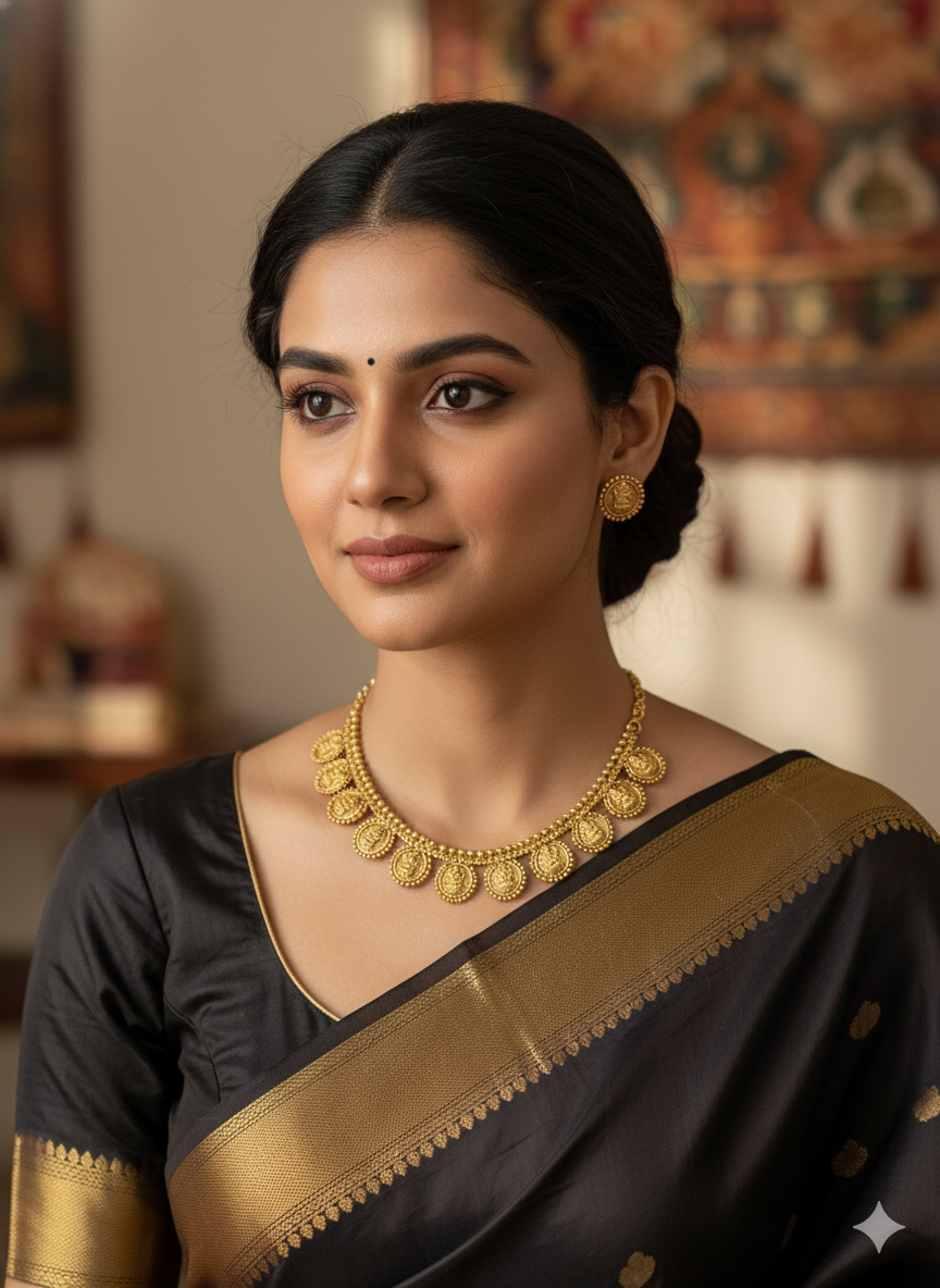 Goddess Lakshmi Round charm Choker Necklace set