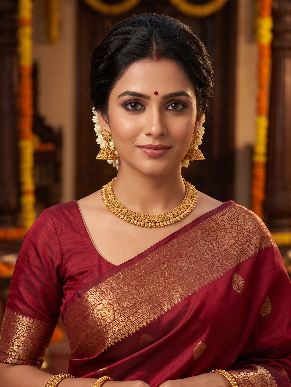 Evergreen Mango Choker Jhumka set