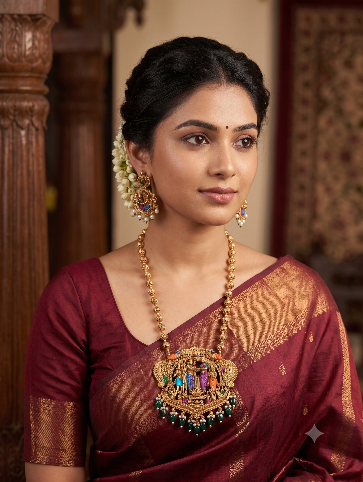 Thirukalyanam Pendant Antique Necklace set