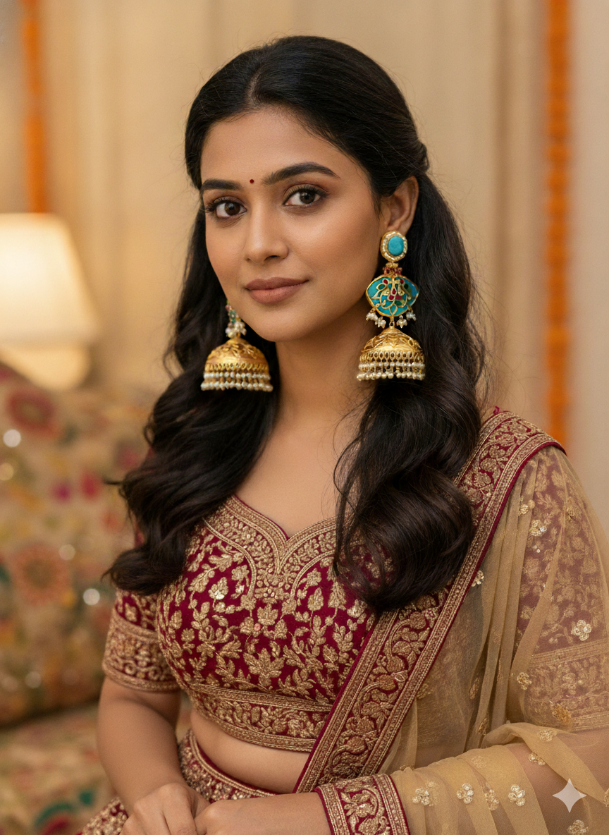 Unique XXL Size Colorful jhumka earrings