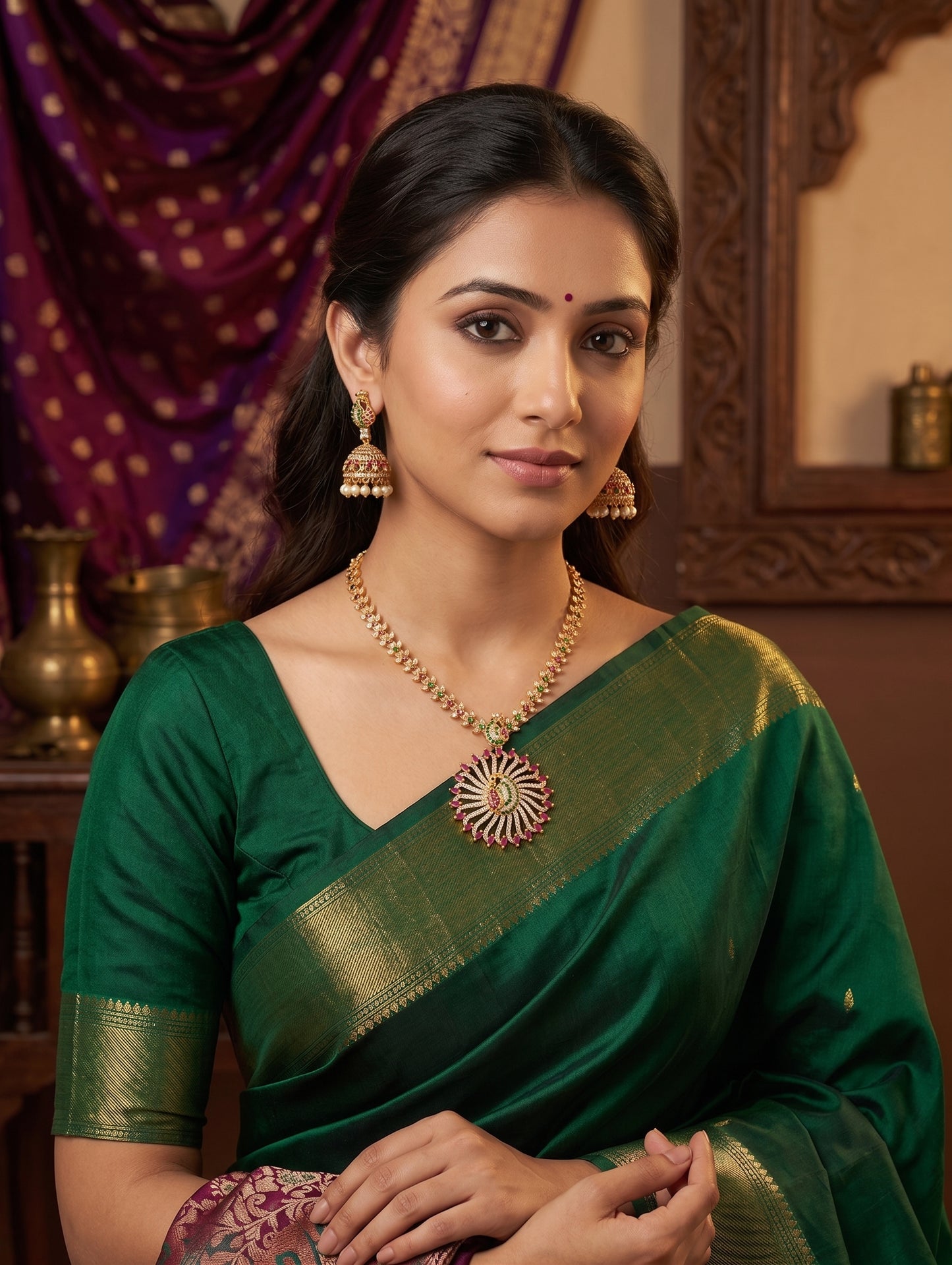 One gram gold plated Peacock Choker Set