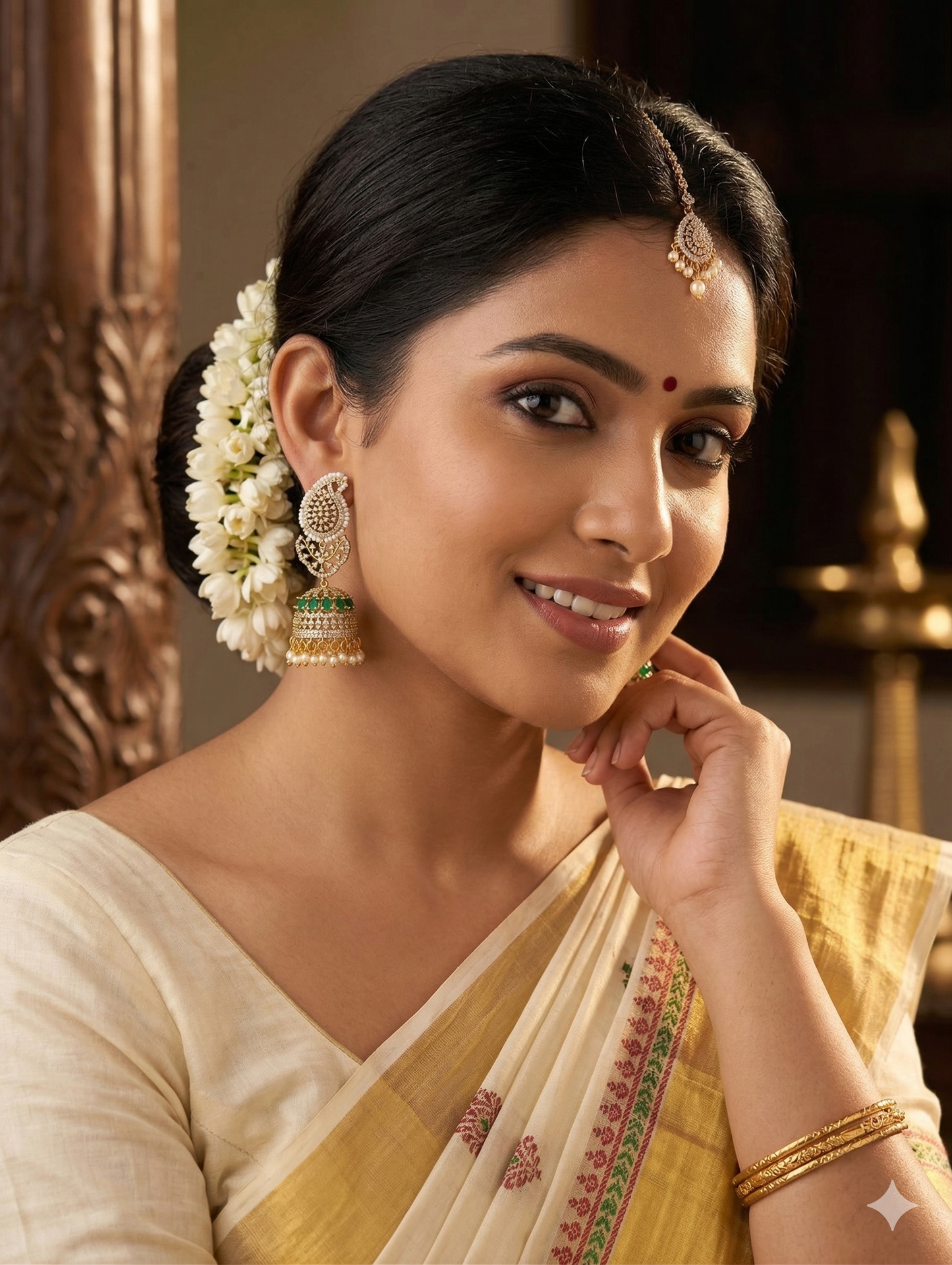 Antique dull gold Mango Jhumka Earrings